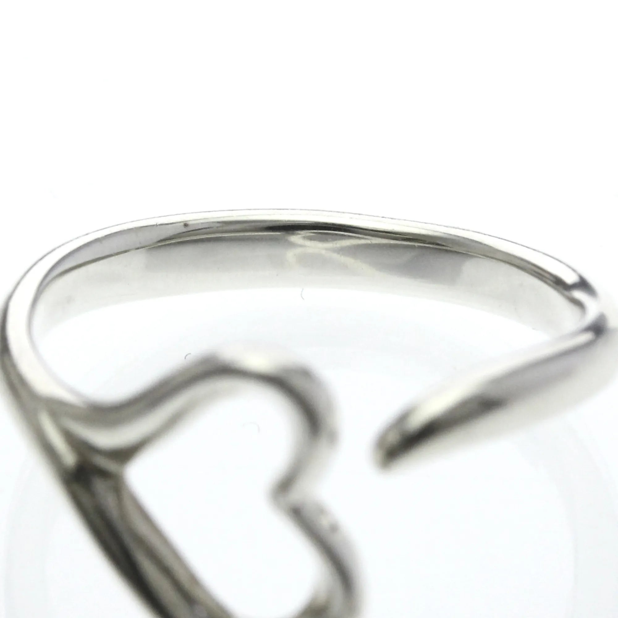 Tiffany & Co. Elsa Peretti Open Heart Silver 925 Silver Silver Ring Jewelry (Pre-Owned)