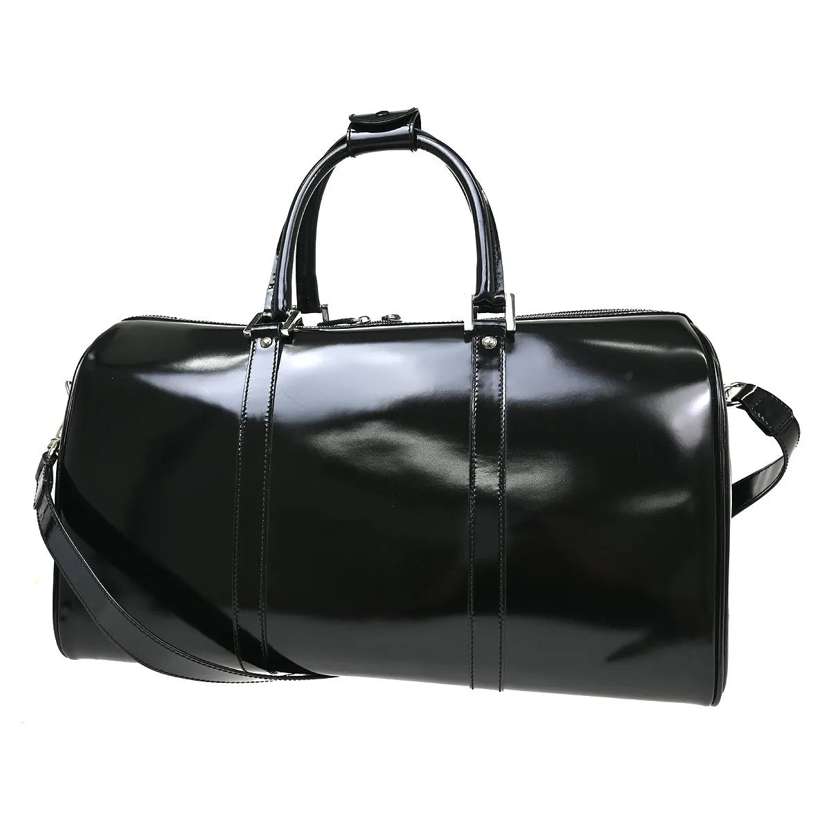 Gucci Travel Gg Nylon Black Leather Handbag (Pre-Owned)