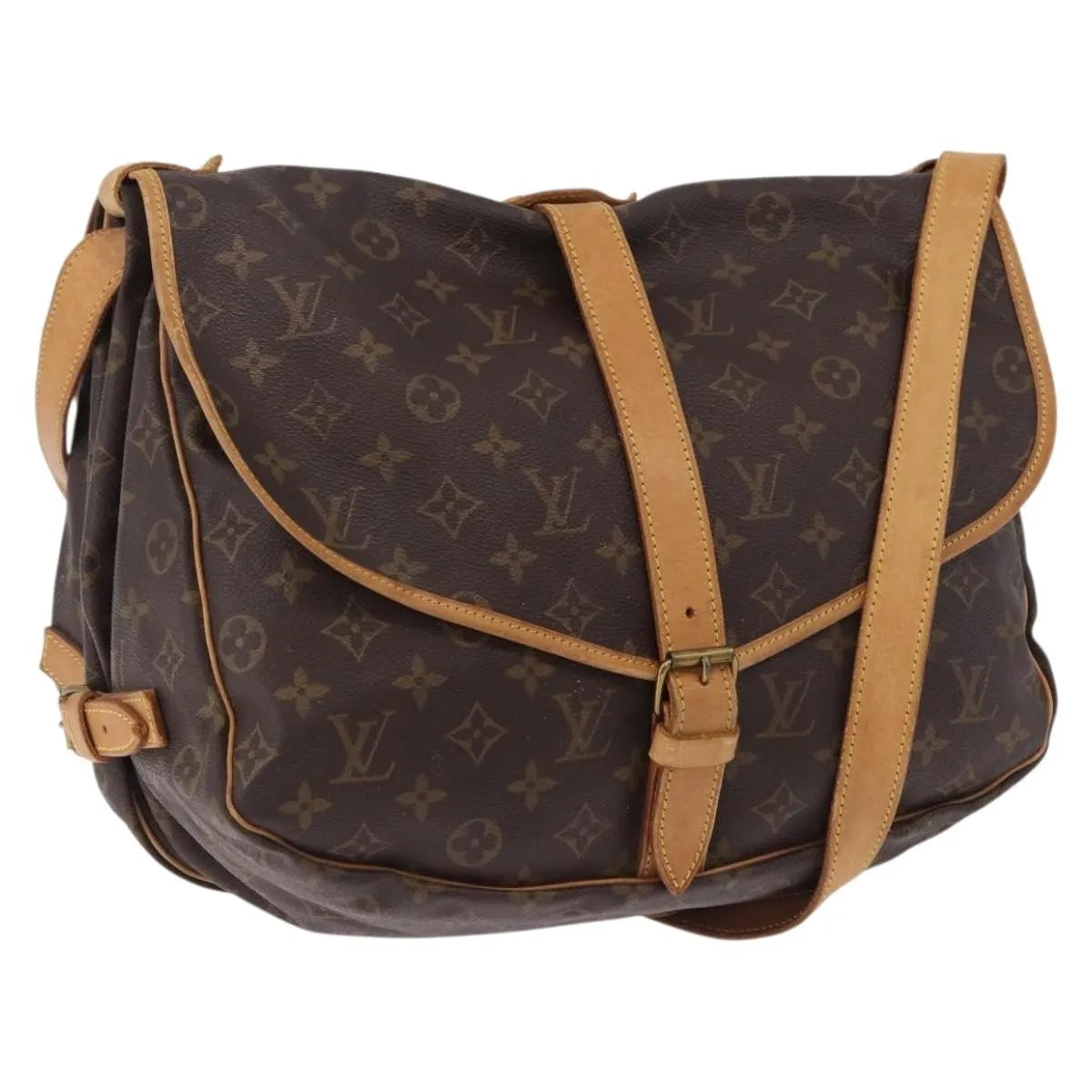 Louis Vuitton Saumur Monogram Brown Canvas Shoulder Bag Bag (Pre-Owned)