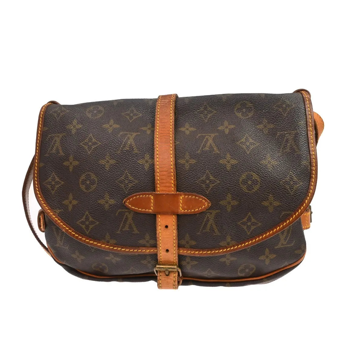 Louis Vuitton Saumur Monogram Canvas Brown Canvas Shoulder Bag Bag (Pre-Owned)