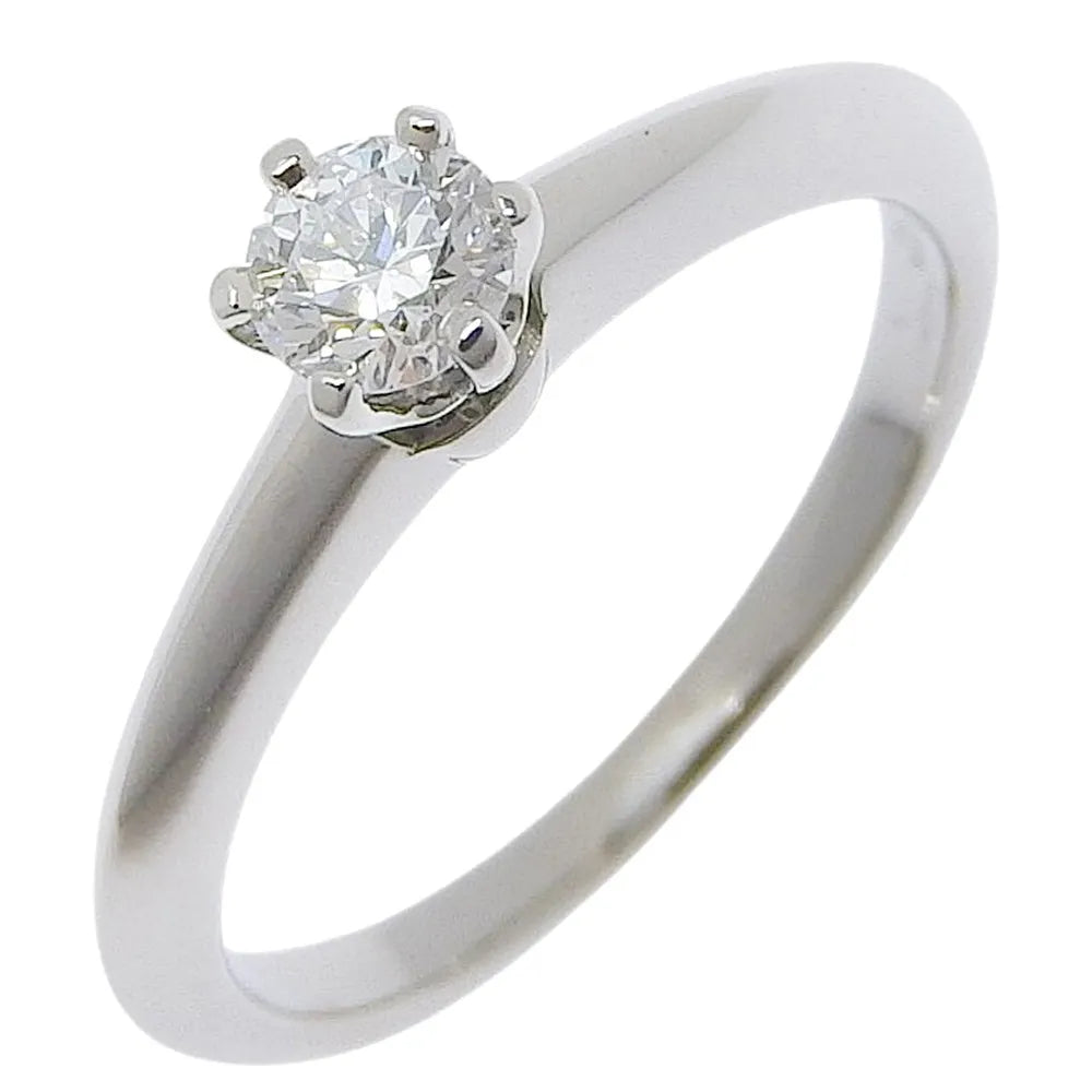 Tiffany & Co. Tiffany Setting Solitaire Platinum With Diamond Silver Platinum Ring Jewelry (Pre-Owned)