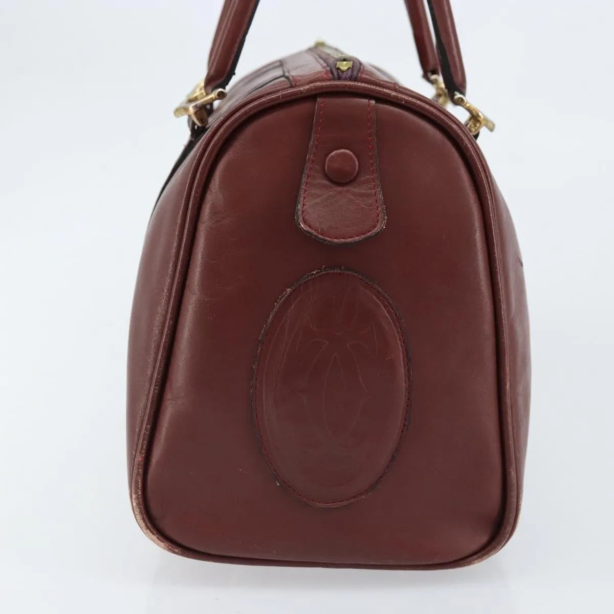 Cartier Must De Cartier Leather Burgundy Leather Handbag (Pre-Owned)