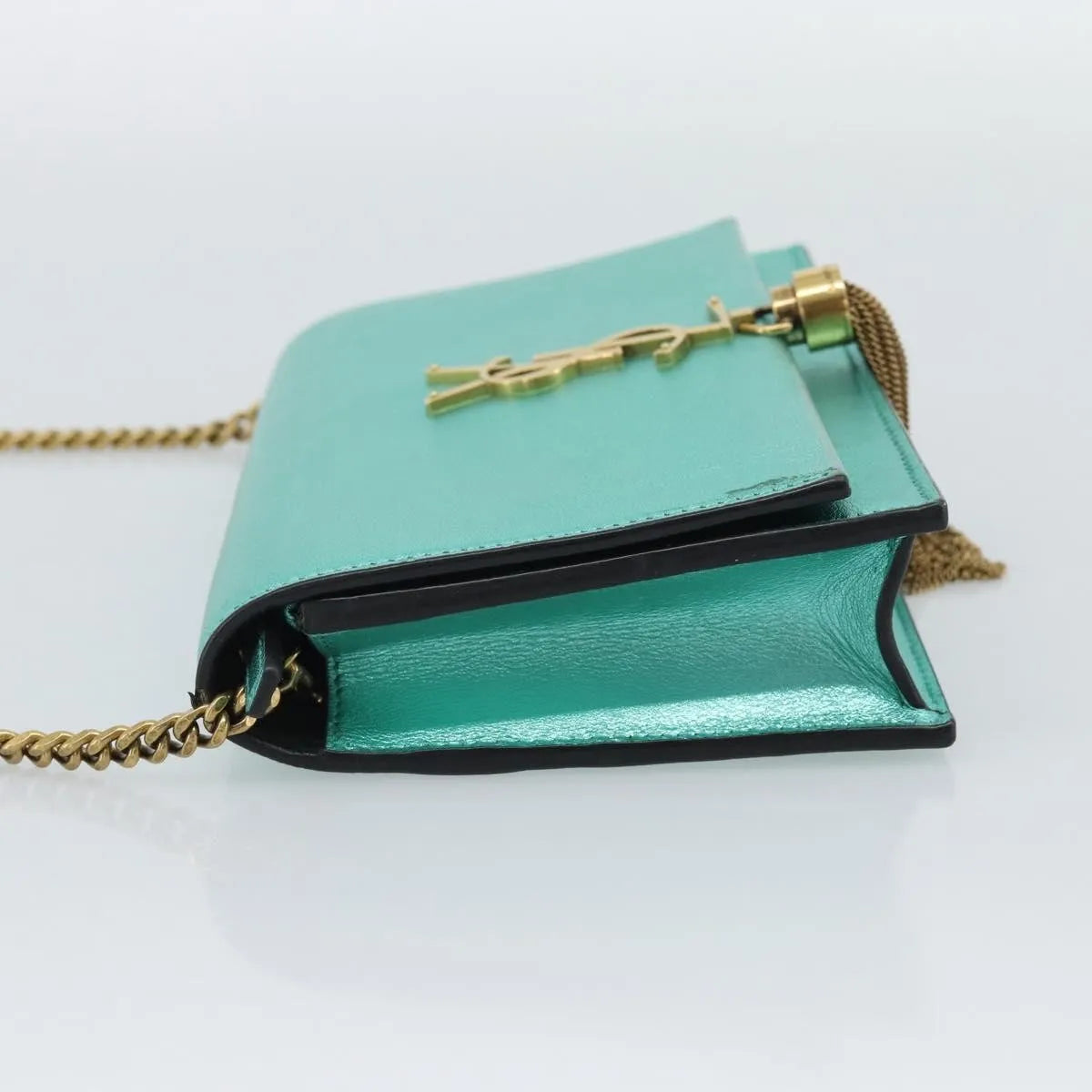Saint Laurent Kate Leather Green Leather Shoulder Bag Bag (Pre-Owned)