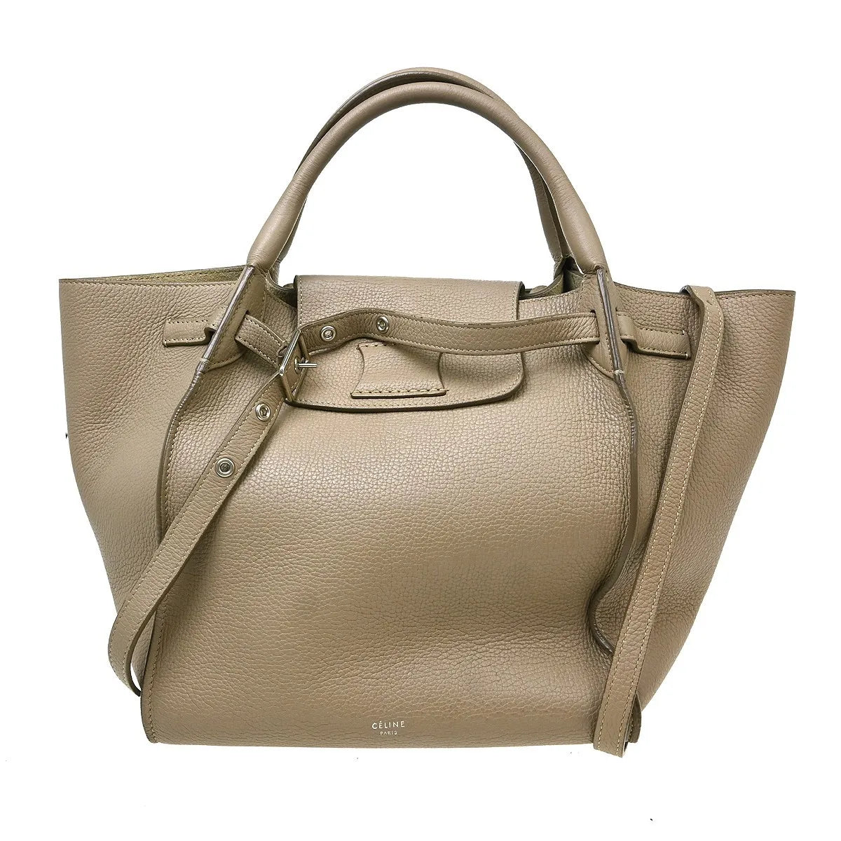 Celine Big Grained Calfskin Gray Leather Handbag (Pre-Owned)