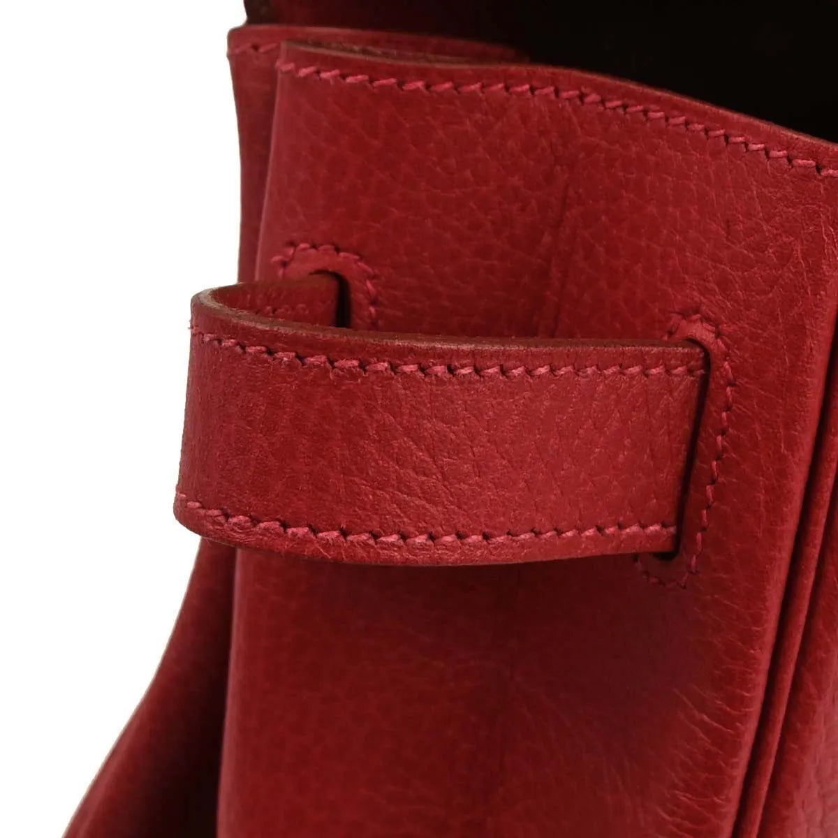 Hermes Kelly Retourne Ardennes Leather Red Leather Handbag (Pre-Owned)