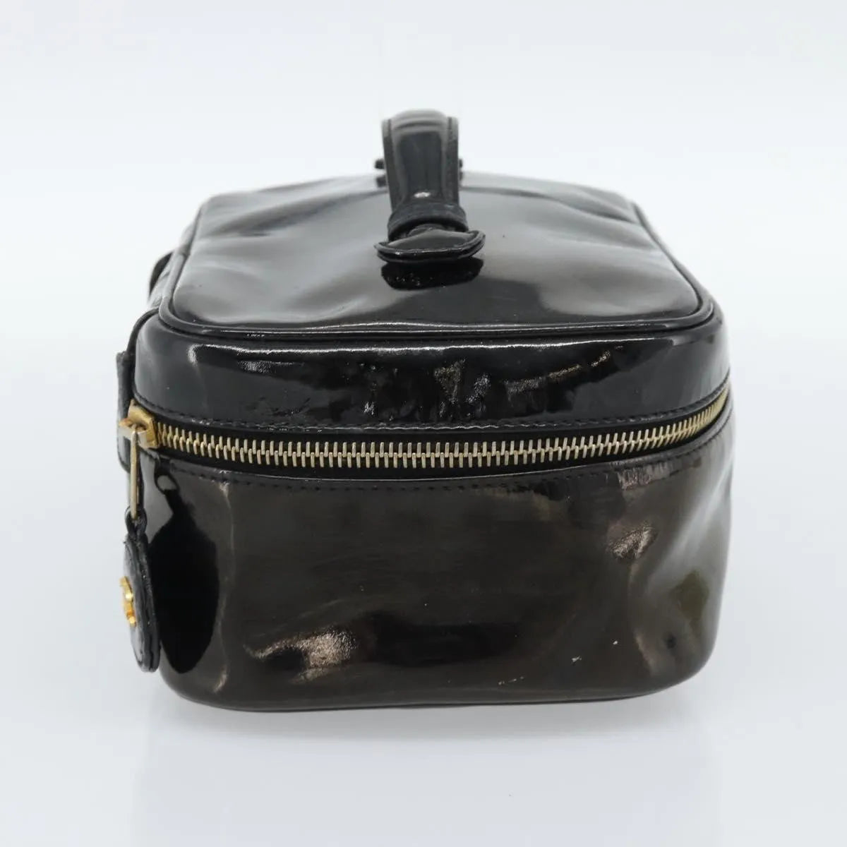Chanel Vintage Cosmetic Case Patent Black Patent_Leather Clutche & Pouche Bag (Pre-Owned)