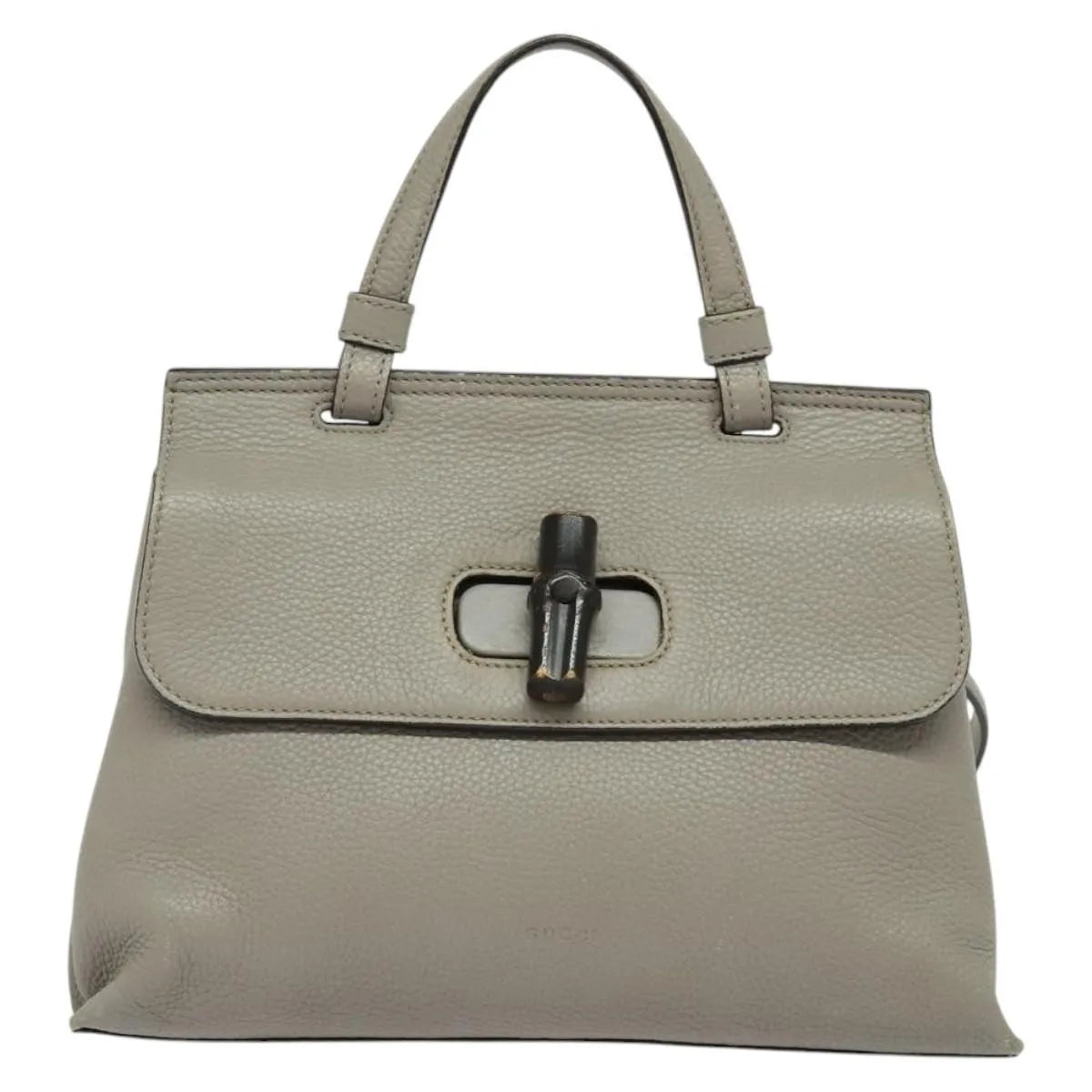 Gucci Bamboo Daily Top Handle Leather Gray Leather Shoulder Bag Bag (Pre-Owned)