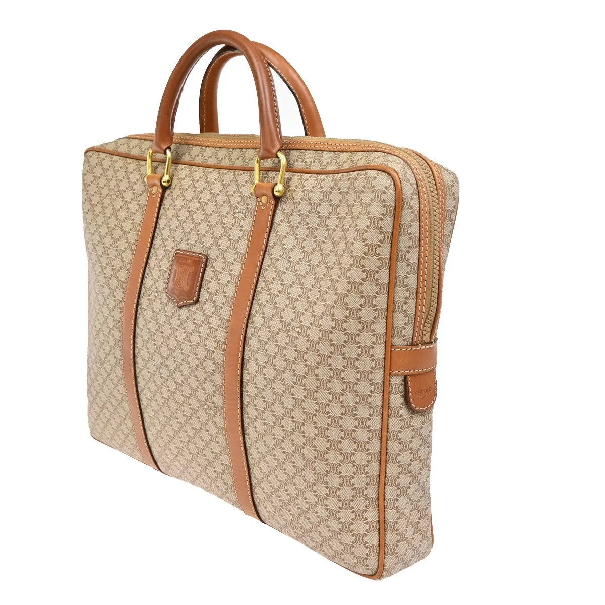 Celine Macadam Canvas And Leather Brown Canvas Briefcase Bag (Pre-Owned)