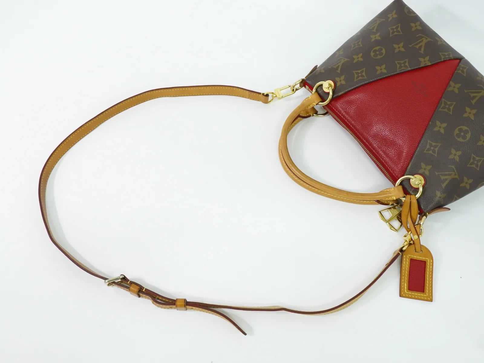 Louis Vuitton V Tote Monogram Canvas And Leather Brown Canvas Handbag (Pre-Owned)