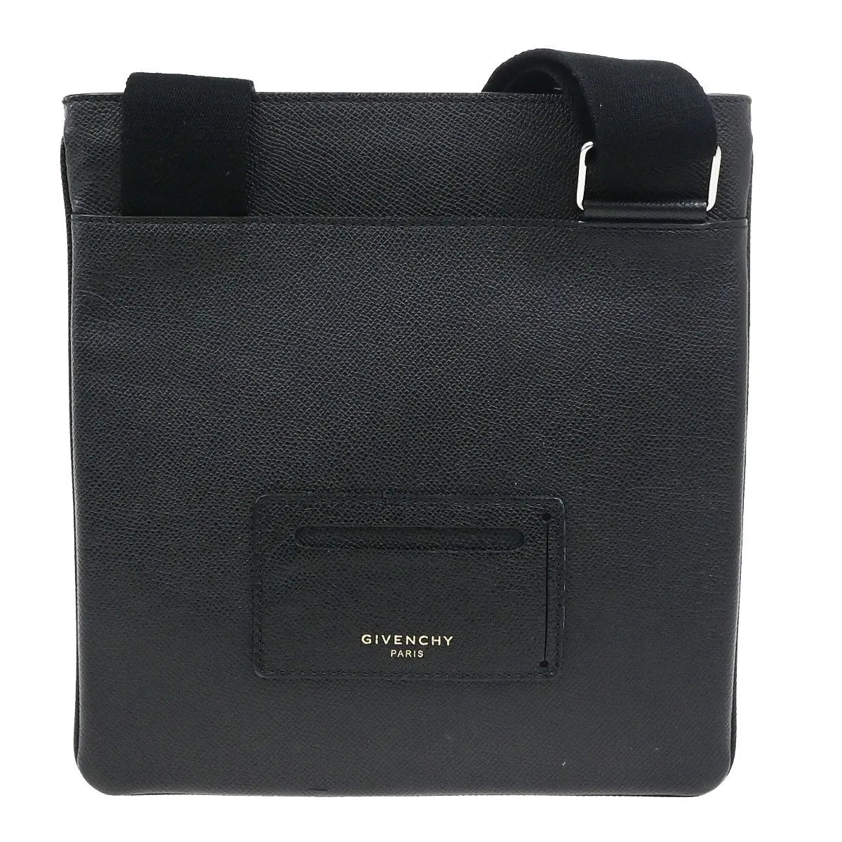Givenchy Logo Messenger Leather Black Leather Shoulder Bag Bag (Pre-Owned)
