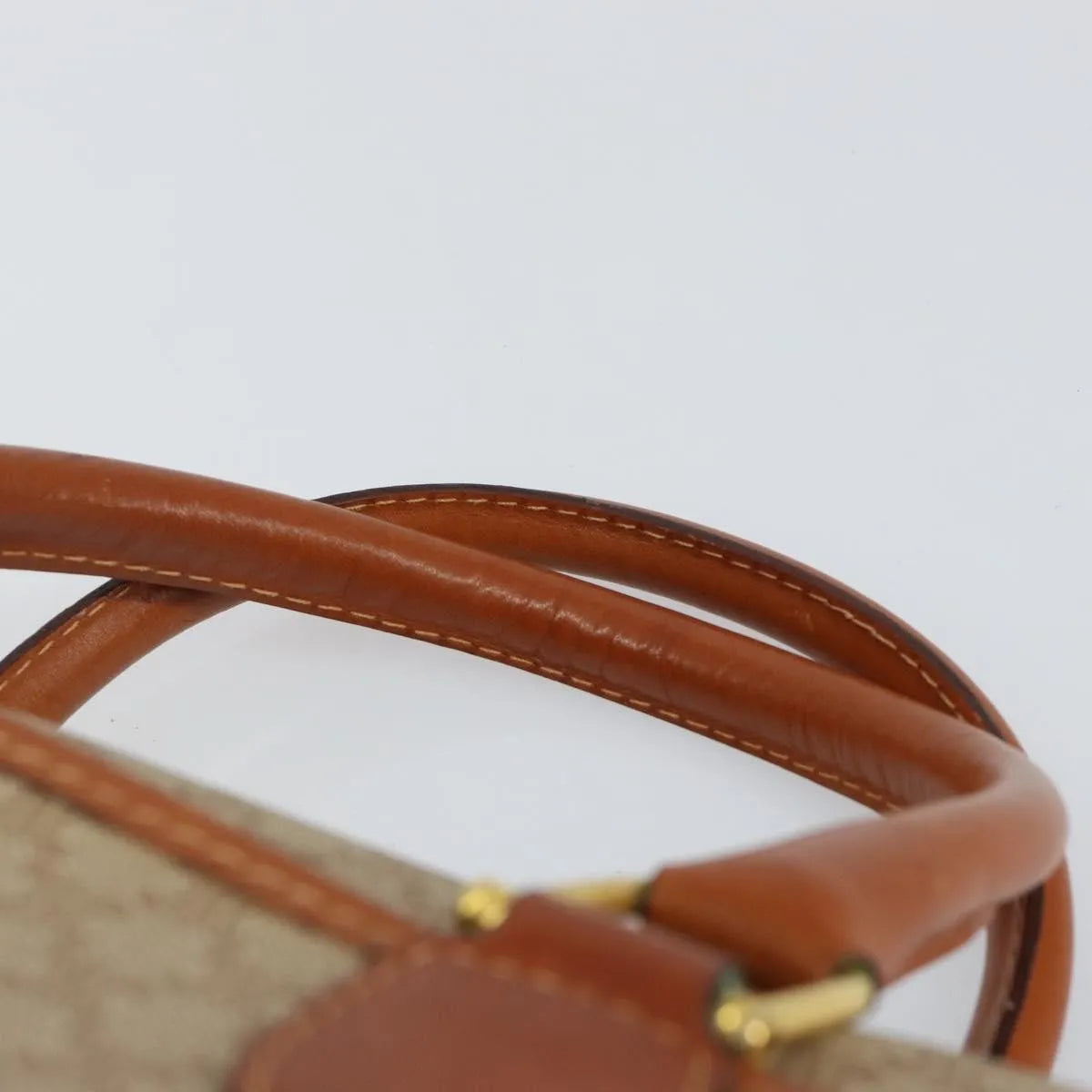 Celine Vintage Macadam Canvas Beige Canvas Handbag (Pre-Owned)