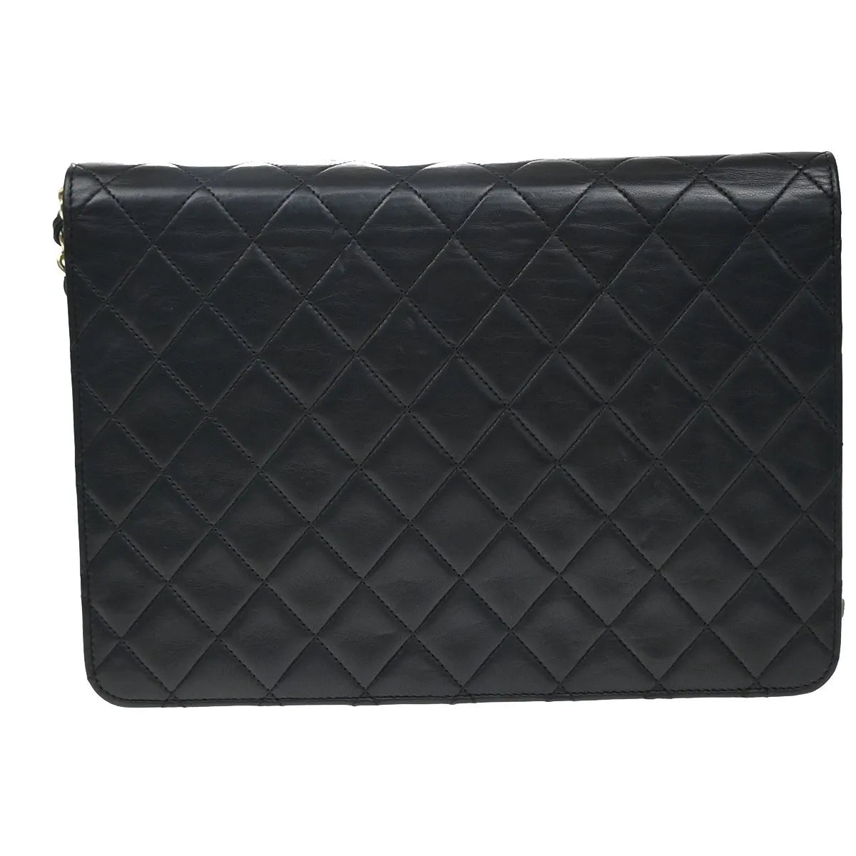 Chanel Vintage Clutch With Chain Quilted Leather Black Leather Clutche & Pouche Bag (Pre-Owned)