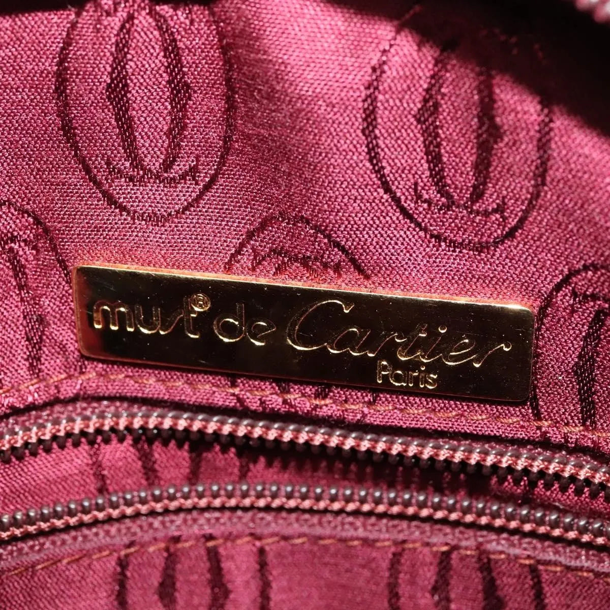 Cartier Tasseled Must De Cartier Leather Beige Leather Shoulder Bag Bag (Pre-Owned)