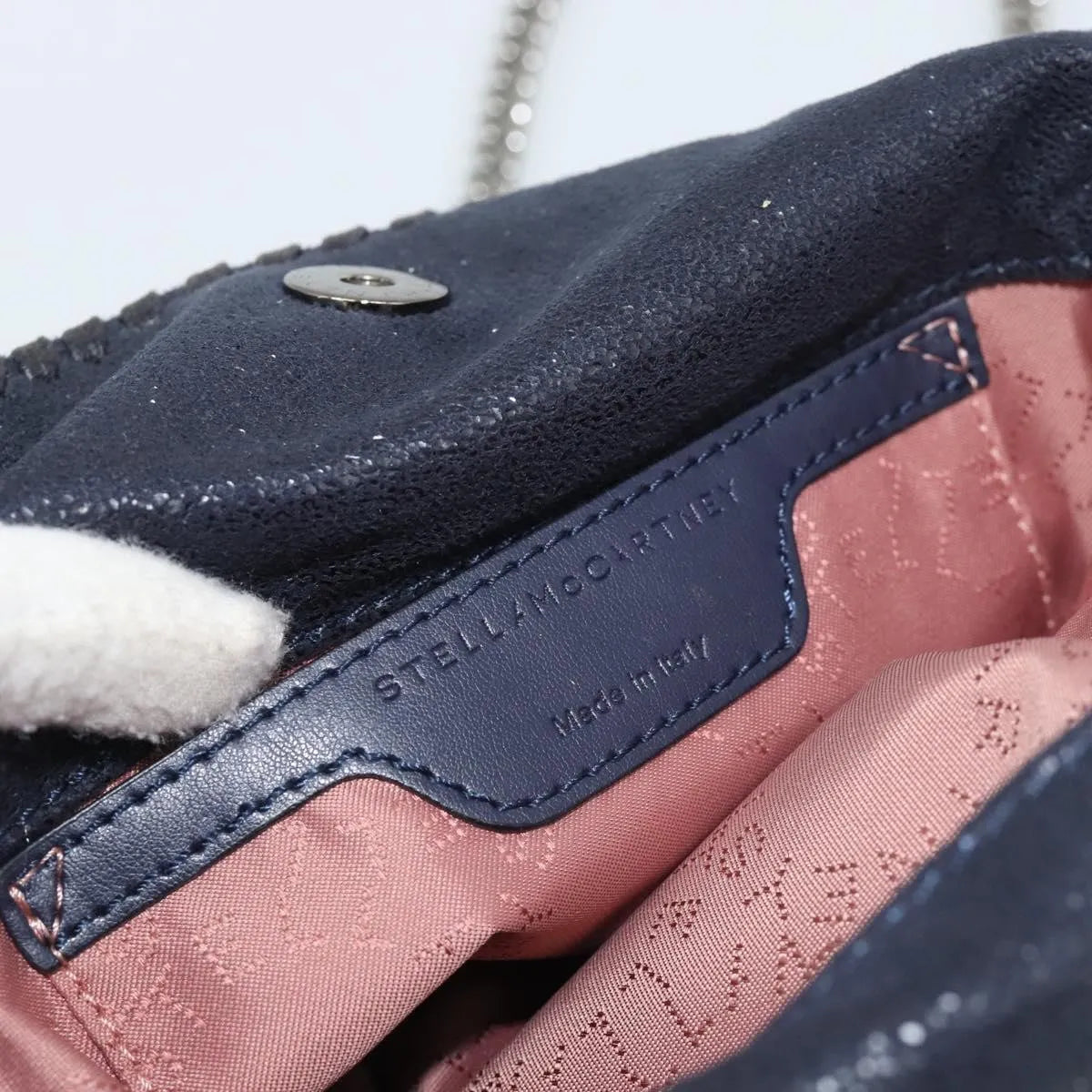 Stella Mccartney Falabella Fold Over Faux Leather Navy Polyester Shoulder Bag Bag (Pre-Owned)