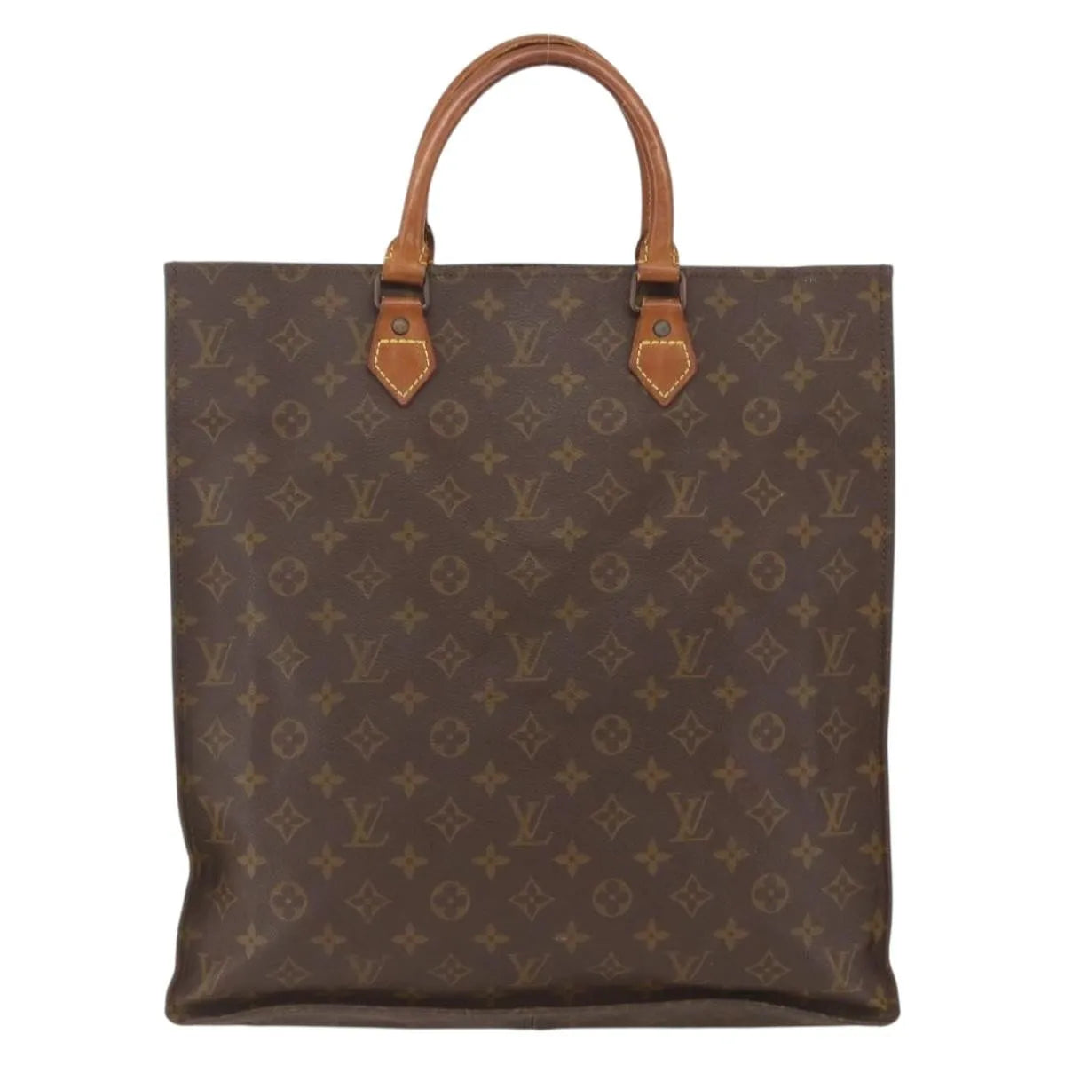 Louis Vuitton Sac Plat Monogram Brown Canvas Tote Bag Bag (Pre-Owned)