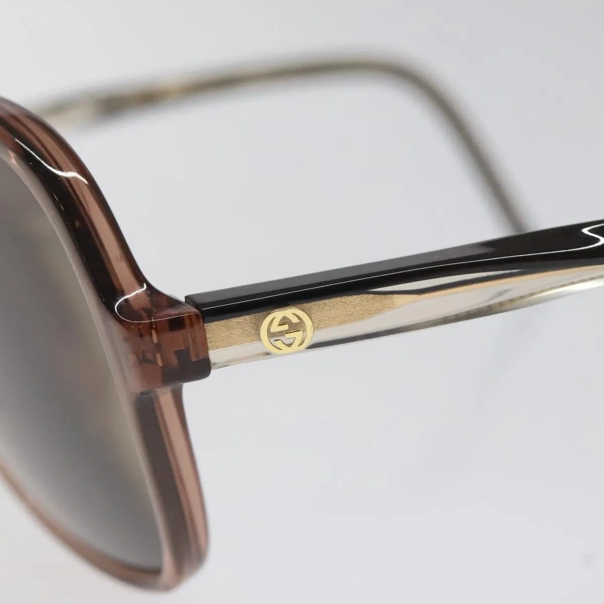Gucci Eyewear Interlocking G Sunglasses Brown Plastic Sunglasse Accessory (Pre-Owned)
