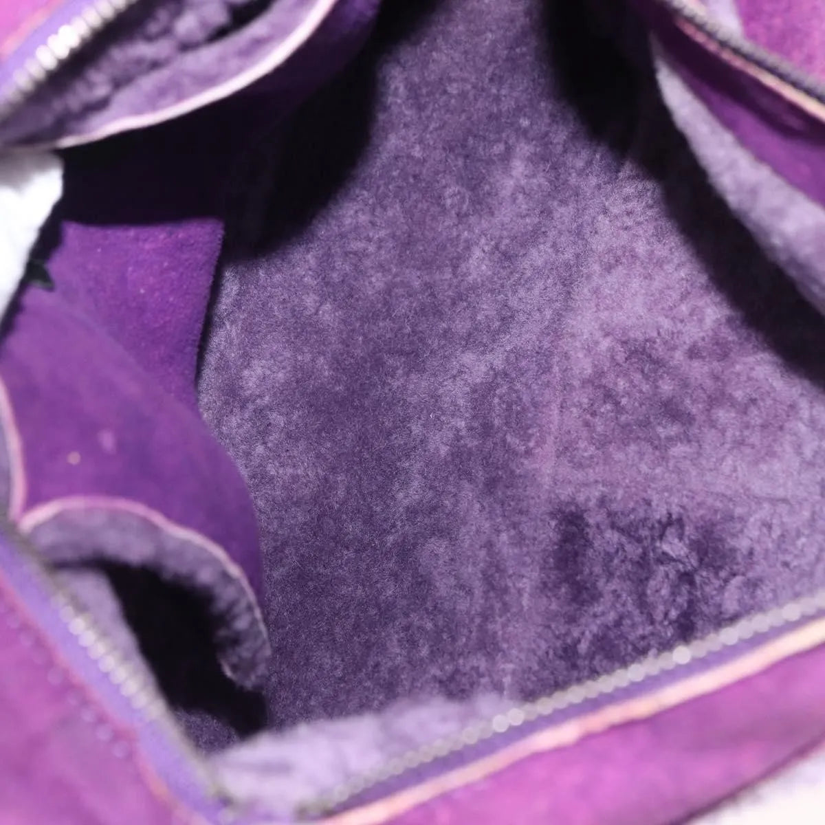 Chanel Cc Logo Shearling And Suede Purple Suede Shoulder Bag Bag (Pre-Owned)