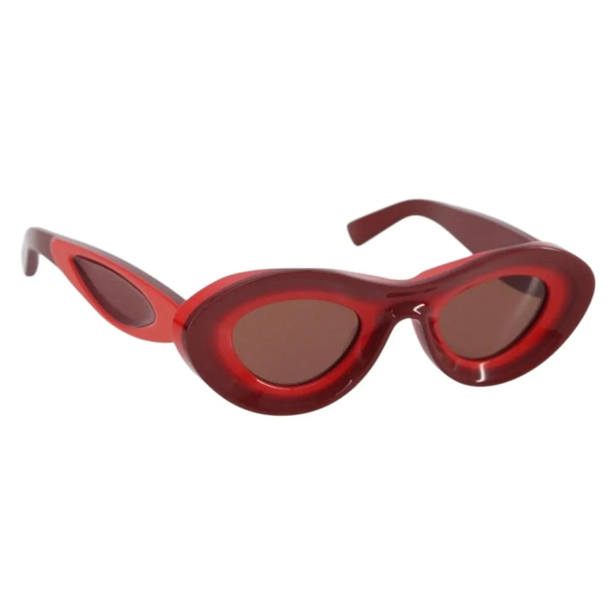 Bottega Veneta Ovale Acetate Red Plastic Sunglasse Accessory (Pre-Owned)