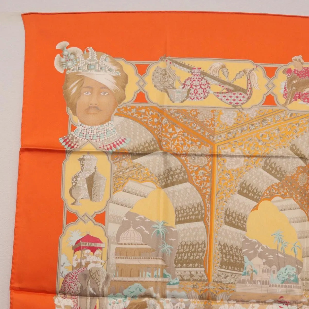 Hermes Carré 90 Silk Multicolor Orange Silk Scarve & Shawl Accessory (Pre-Owned)