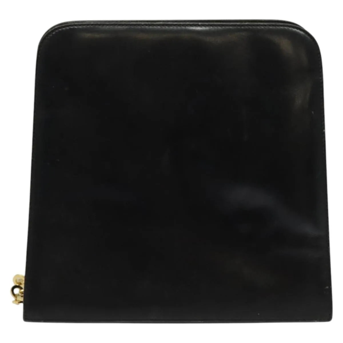 Salvatore Ferragamo Vintage Gancini Chain Leather Black Leather Shoulder Bag Bag (Pre-Owned)