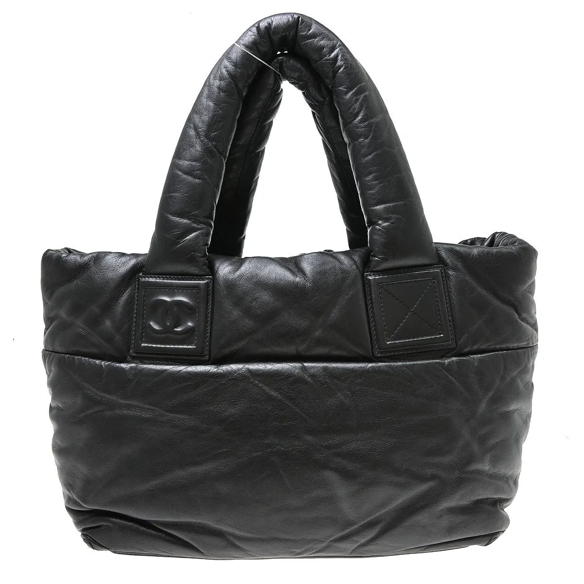 Chanel Coco Cocoon Reversible Tote Quilted Lambskin Black Leather Tote Bag Bag (Pre-Owned)