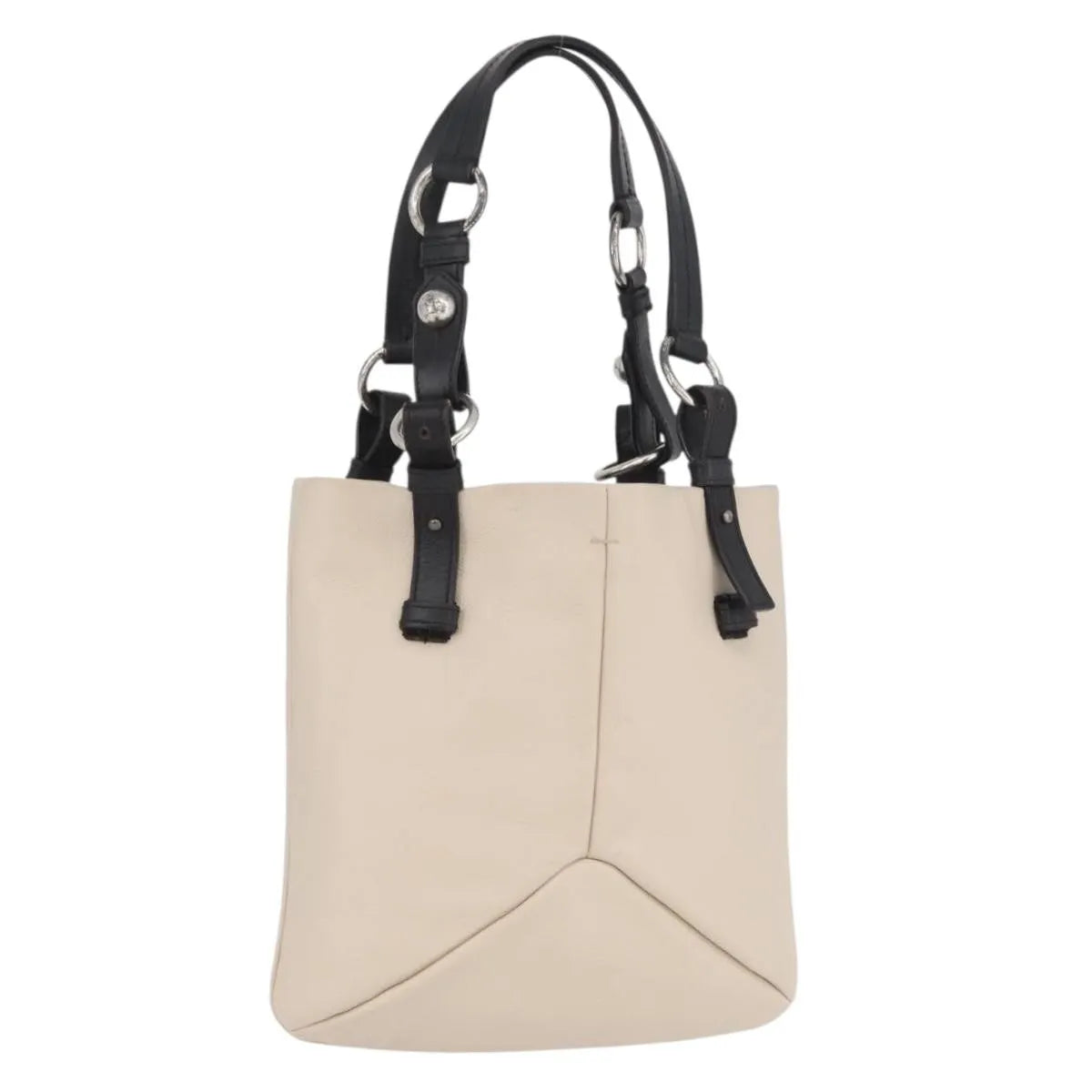 Saint Laurent Vintage Handbag Leather Beige Leather Handbag (Pre-Owned)