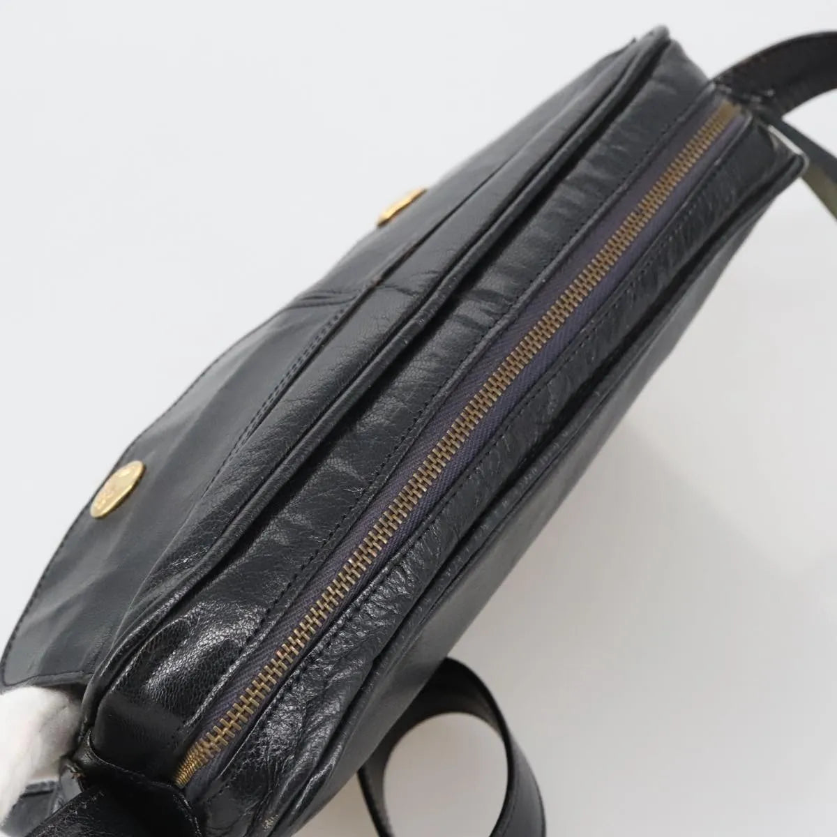 Celine Vintage Leather Black Leather Shoulder Bag Bag (Pre-Owned)