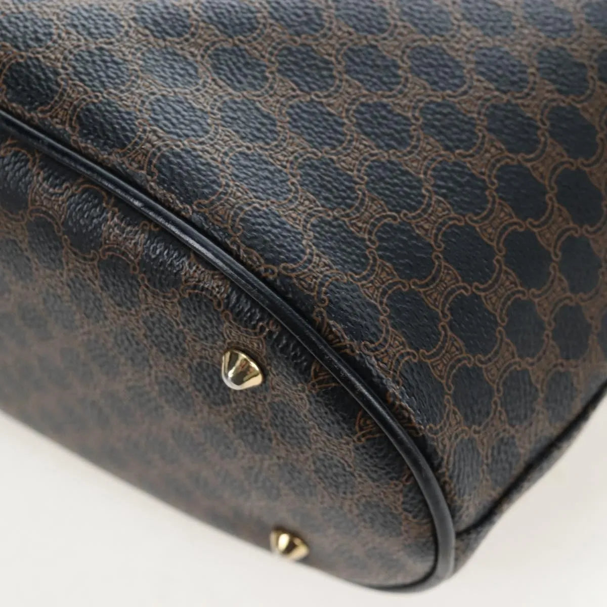 Celine C Macadam Tote Pvc Leather/ Macadam Canvas Black Pvc Shoulder Bag Bag (Pre-Owned)