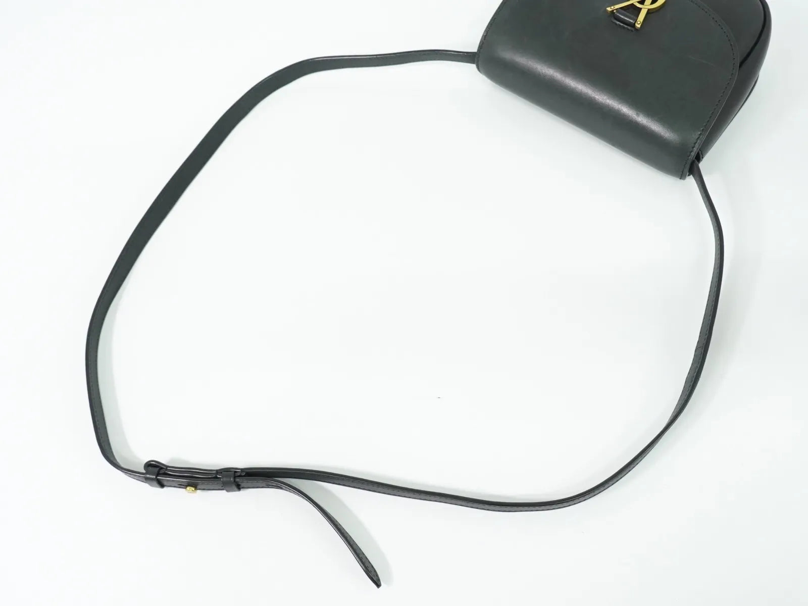 Saint Laurent Kaia Leather Black Leather Shoulder Bag Bag (Pre-Owned)