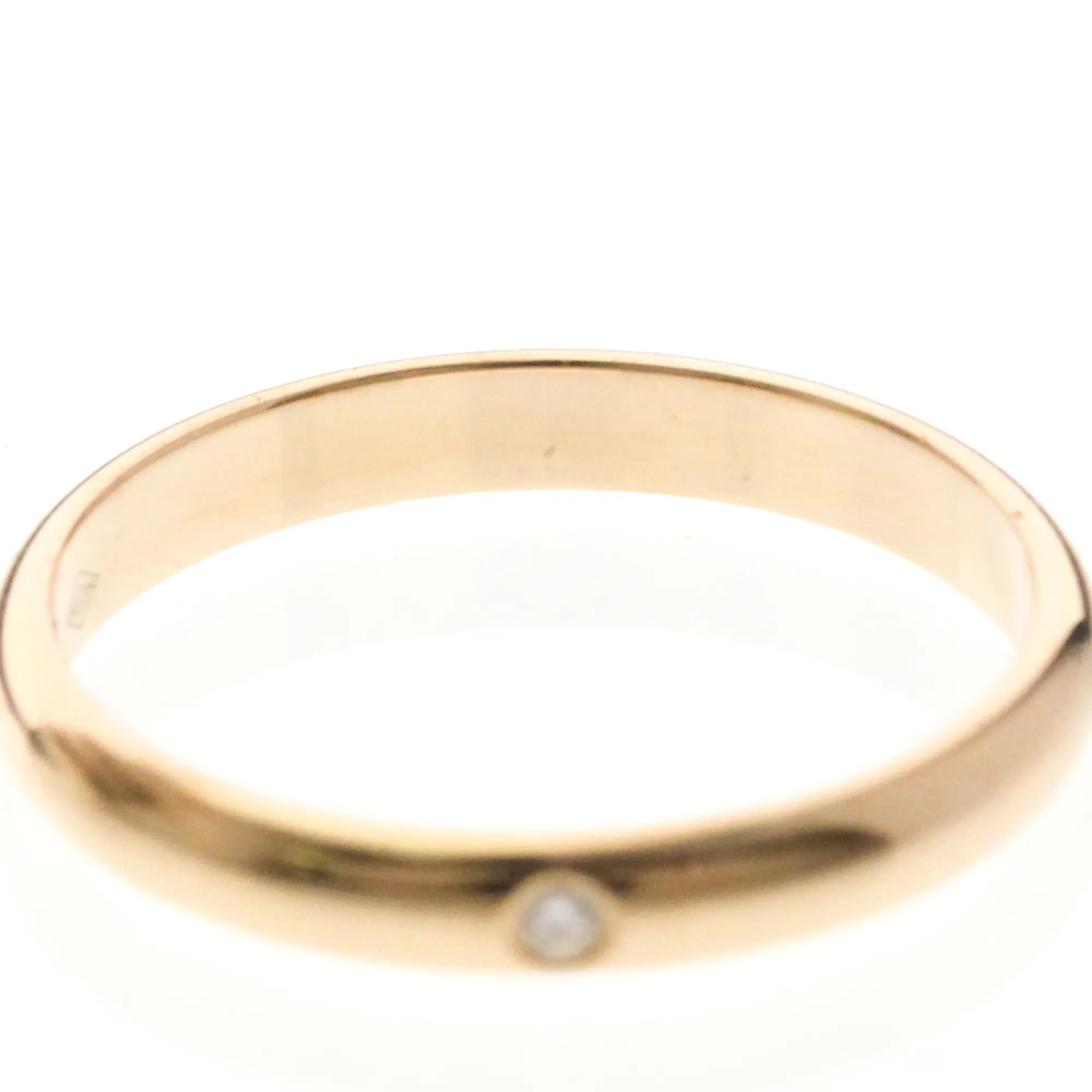 Cartier 1895 Wedding Band 18K Rose Gold With Diamond Gold Pink_Gold Ring Jewelry (Pre-Owned)