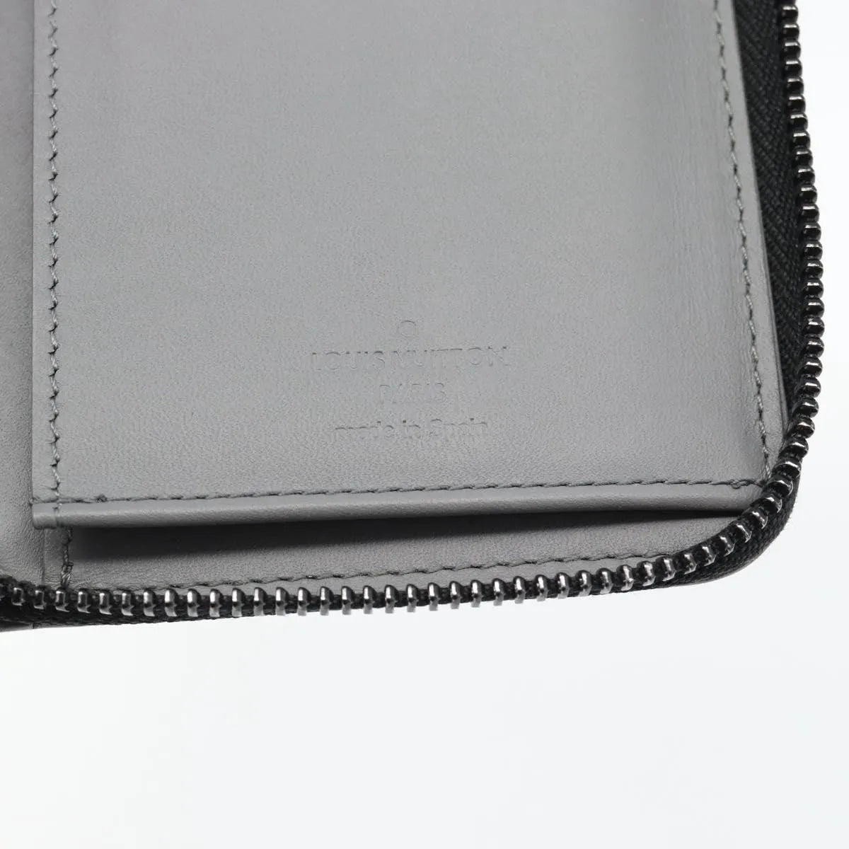 Louis Vuitton Zippy Wallet Vertical Monogram Shadow Leather Gray Leather Wallets Accessory (Pre-Owned)