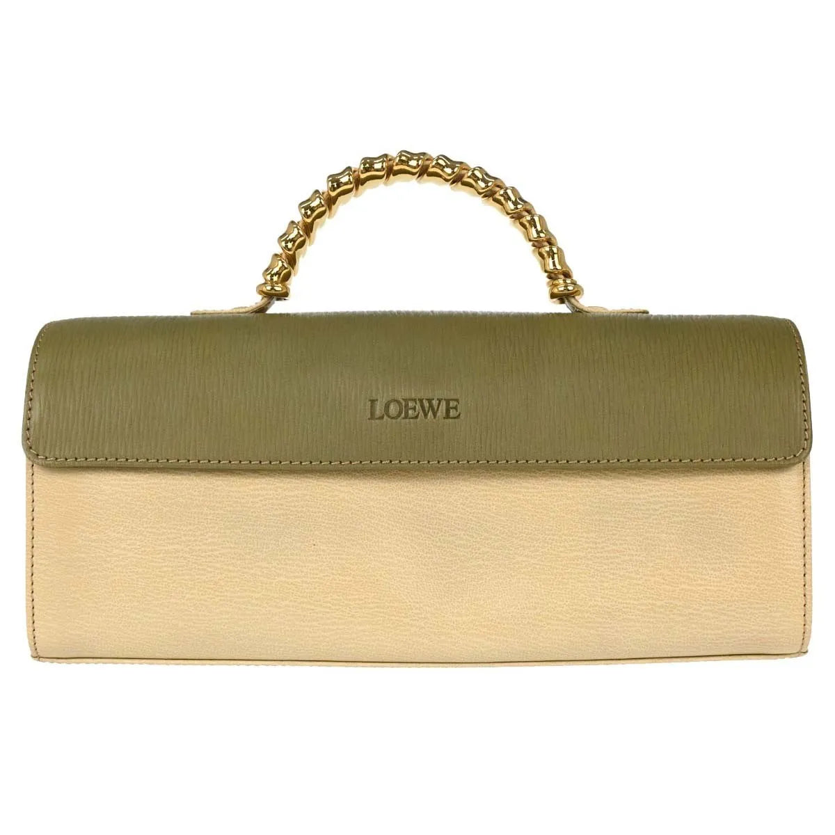 Loewe Vintage Velazquez Top Handle Leather Beige Leather Handbag (Pre-Owned)