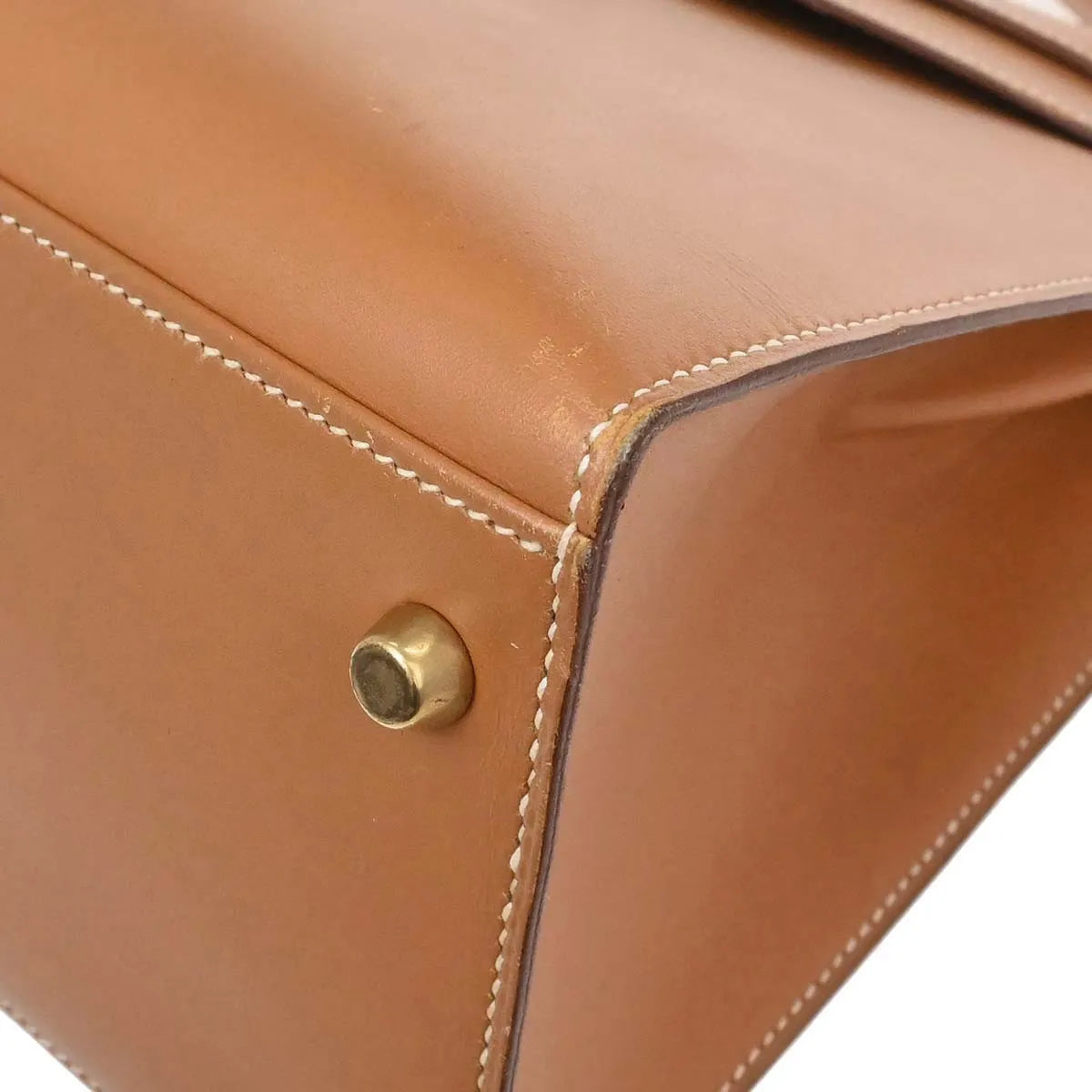 Hermes Kelly Sellier Chamonix Neutral Leather Handbag (Pre-Owned)