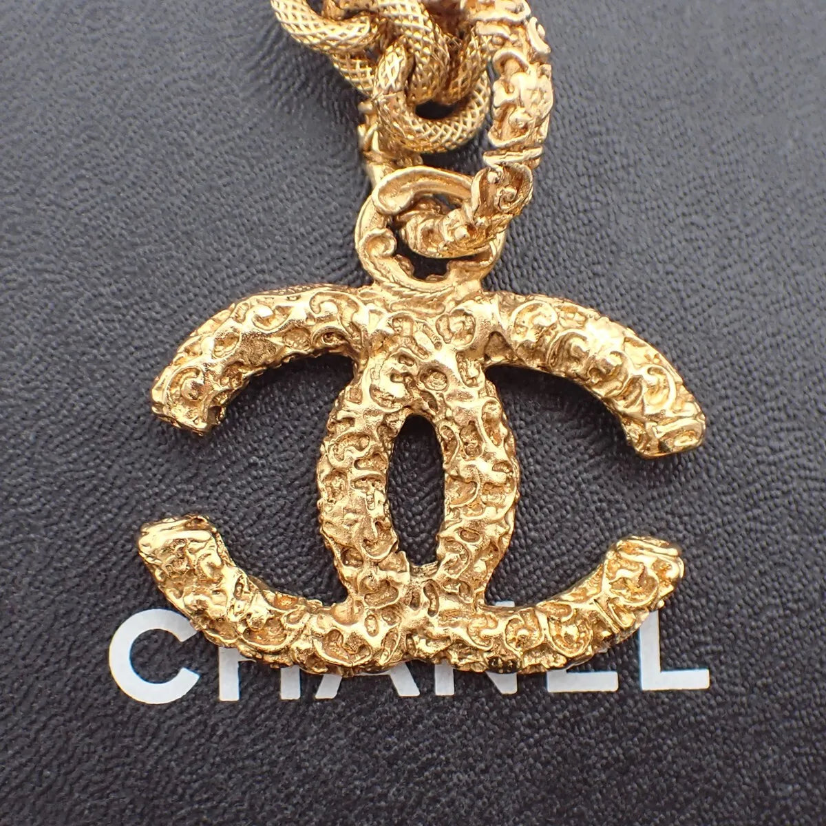 Chanel Vintage Cc Logo Chain Charm Pendant Gold-Plated Gold Gold_Plated Necklace Jewelry (Pre-Owned)