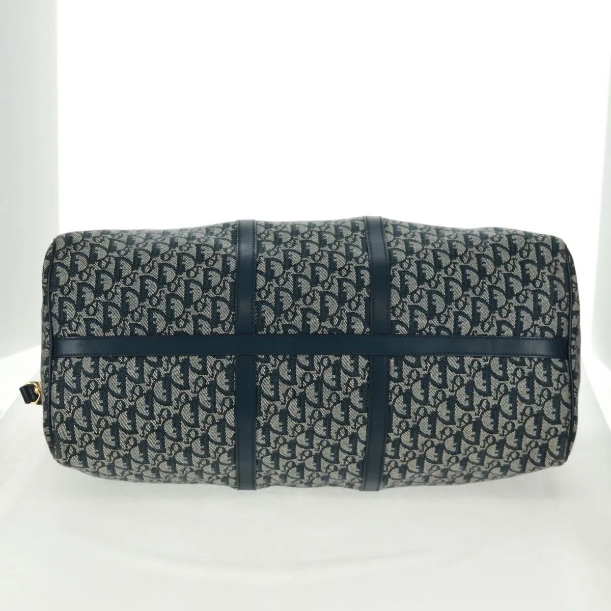 Christian Dior Vintage Trotter Boston Diorissimo Canvas Navy Canvas Handbag (Pre-Owned)