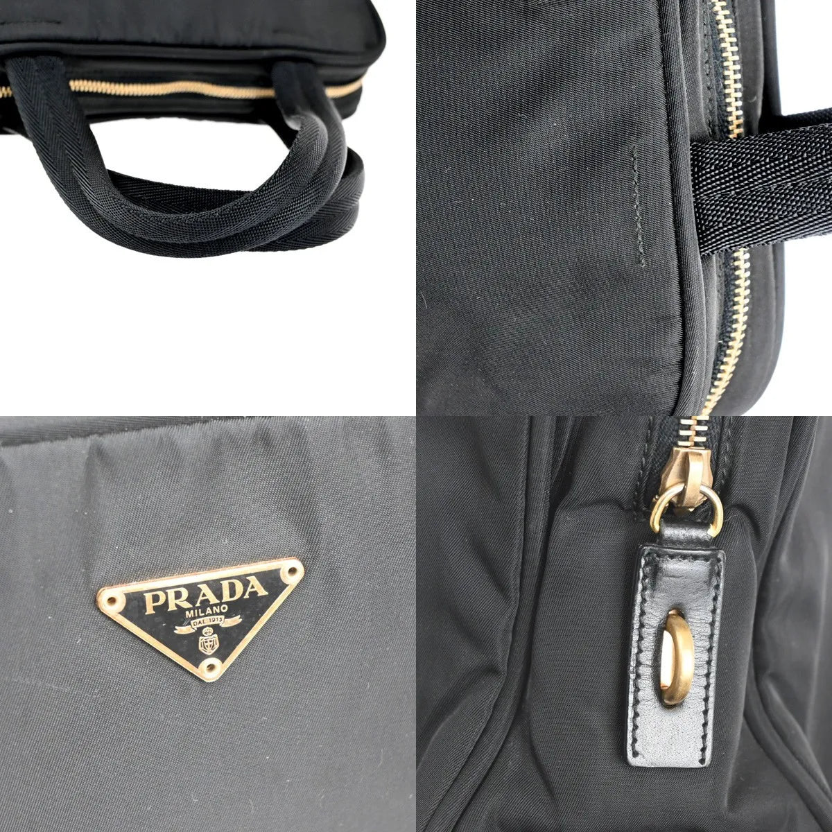 Prada Vintage Tessuto Black Nylon Handbag (Pre-Owned)