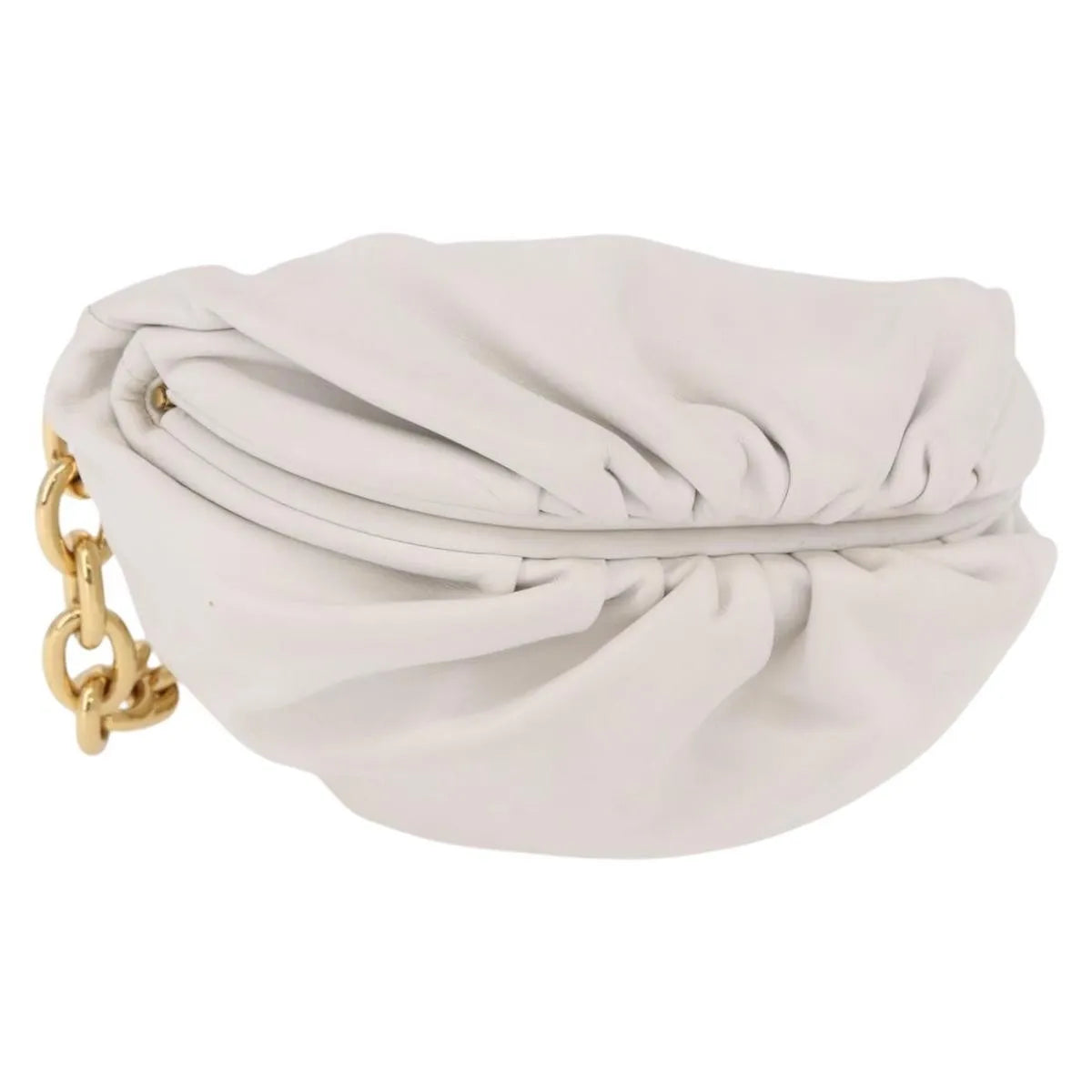 Bottega Veneta The Chain Leather White Leather Shoulder Bag Bag (Pre-Owned)