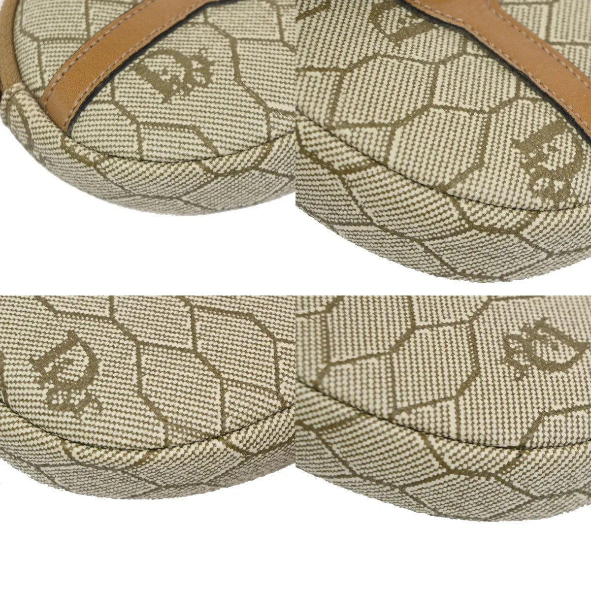 Christian Dior Honeycomb Zip Coin Purse Canvas And Leather Beige Canvas Wallets Accessory (Pre-Owned)