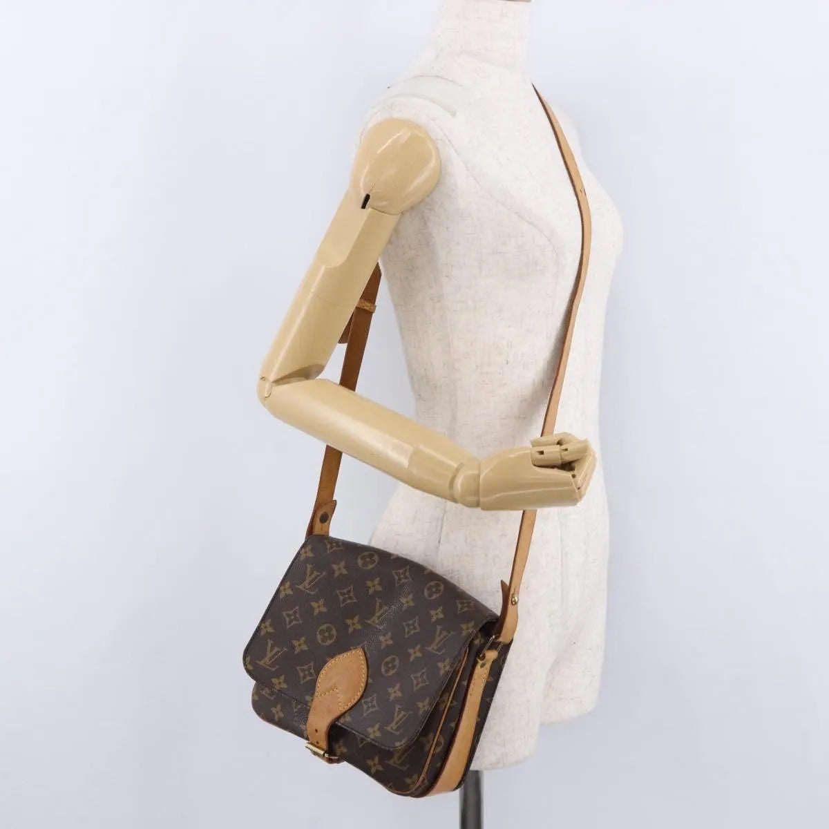 Louis Vuitton Cartouchiere Monogram Brown Canvas Shoulder Bag Bag (Pre-Owned)