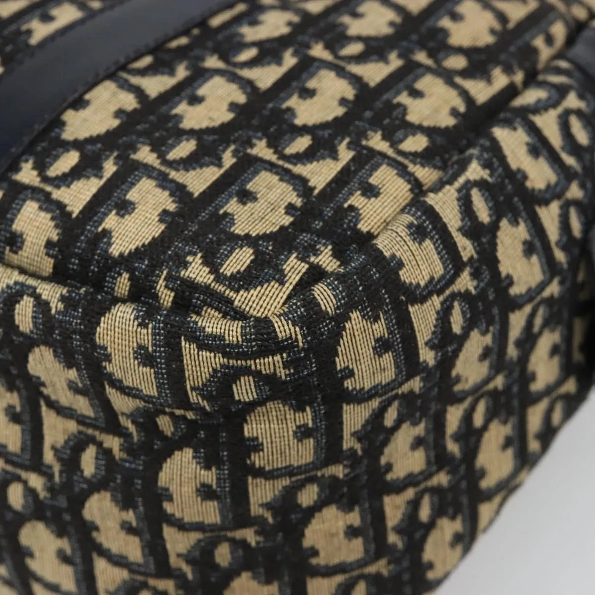 Christian Dior Vintage Trotter Boston Diorissimo Canvas Navy Canvas Handbag (Pre-Owned)