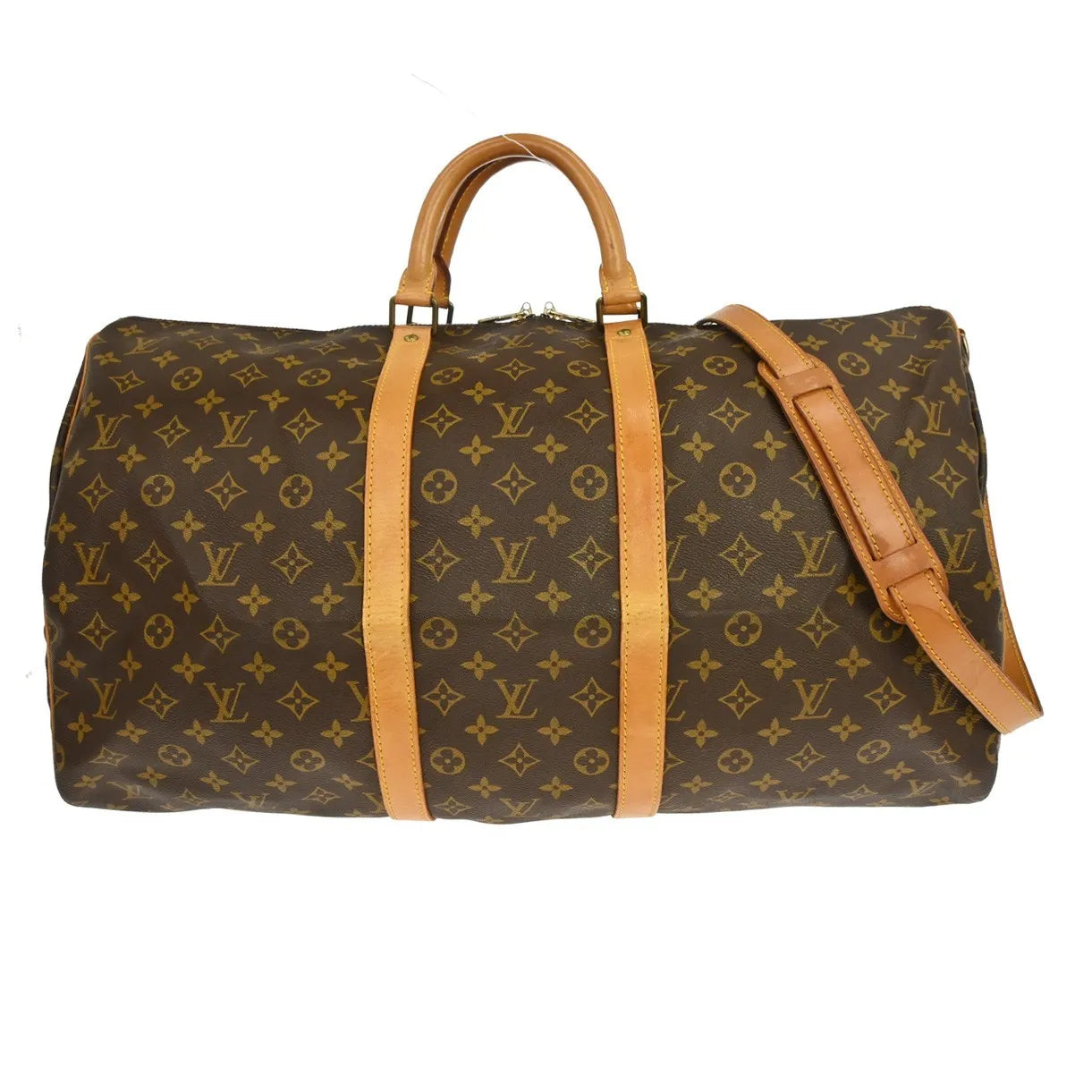 Louis Vuitton Keepall Bandouliere Monogram Canvas Brown Canvas Travel Bag Bag (Pre-Owned)