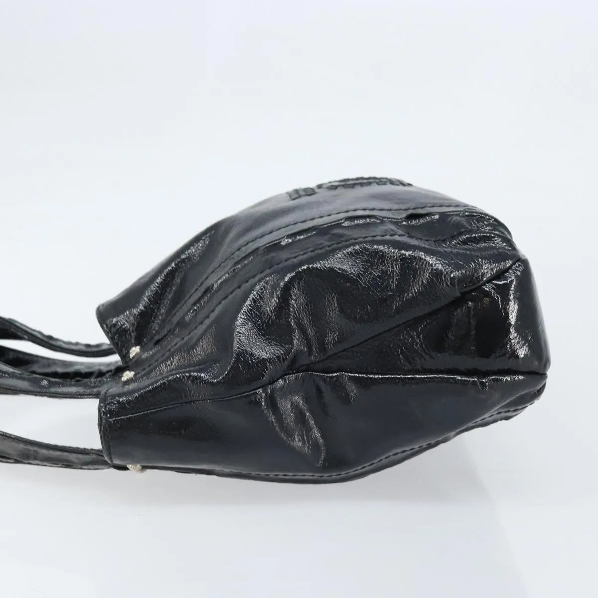 Salvatore Ferragamo Gancini Handle Tote Leather Black Leather Handbag (Pre-Owned)