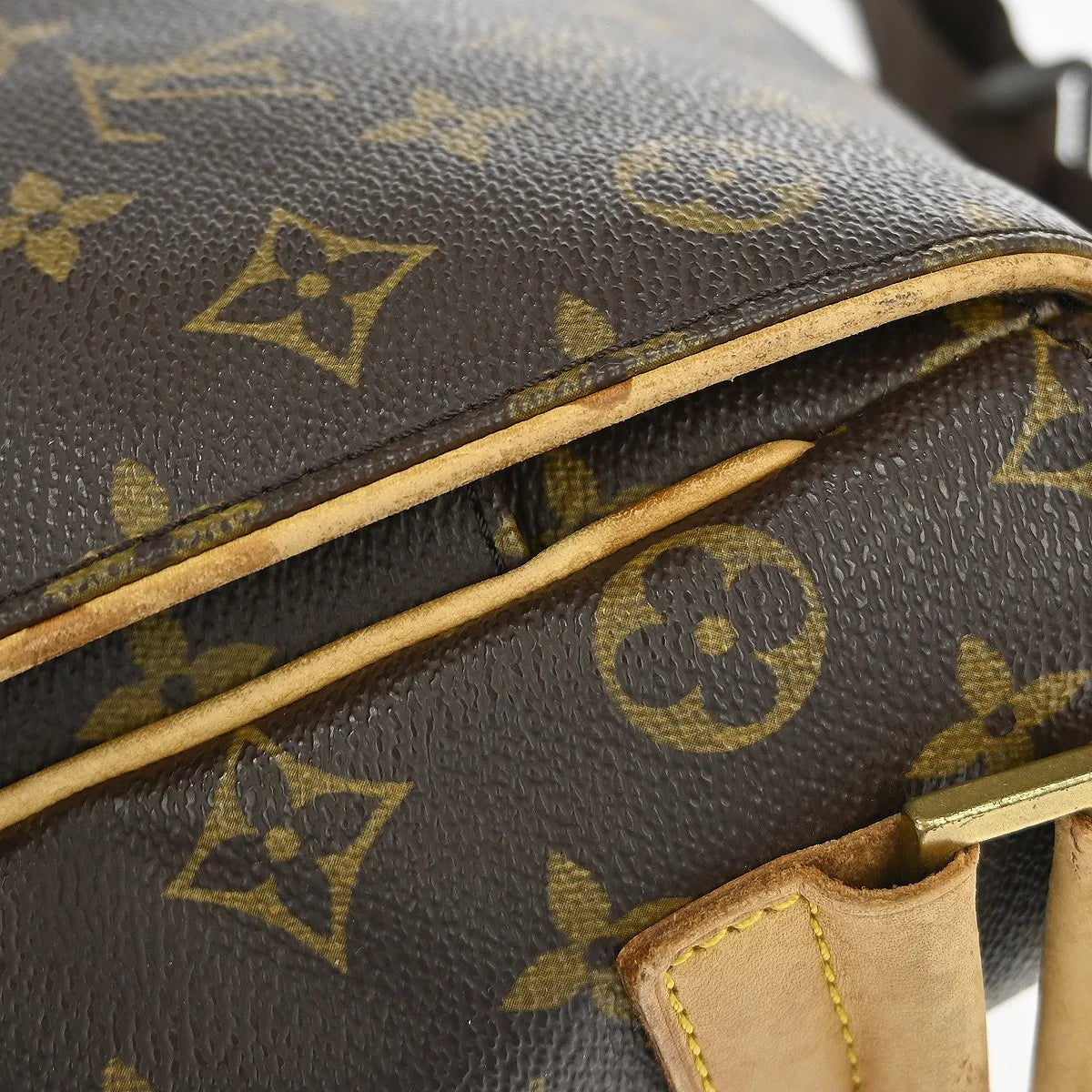 Louis Vuitton Abbesses Messenger Bag Monogram Canvas Brown Canvas Shoulder Bag Bag (Pre-Owned)