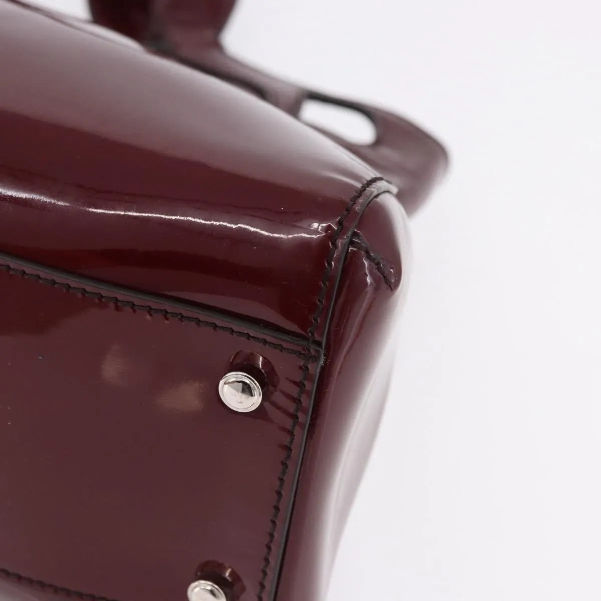 Cartier Marcello Patent Leather Burgundy Patent_Leather Handbag (Pre-Owned)
