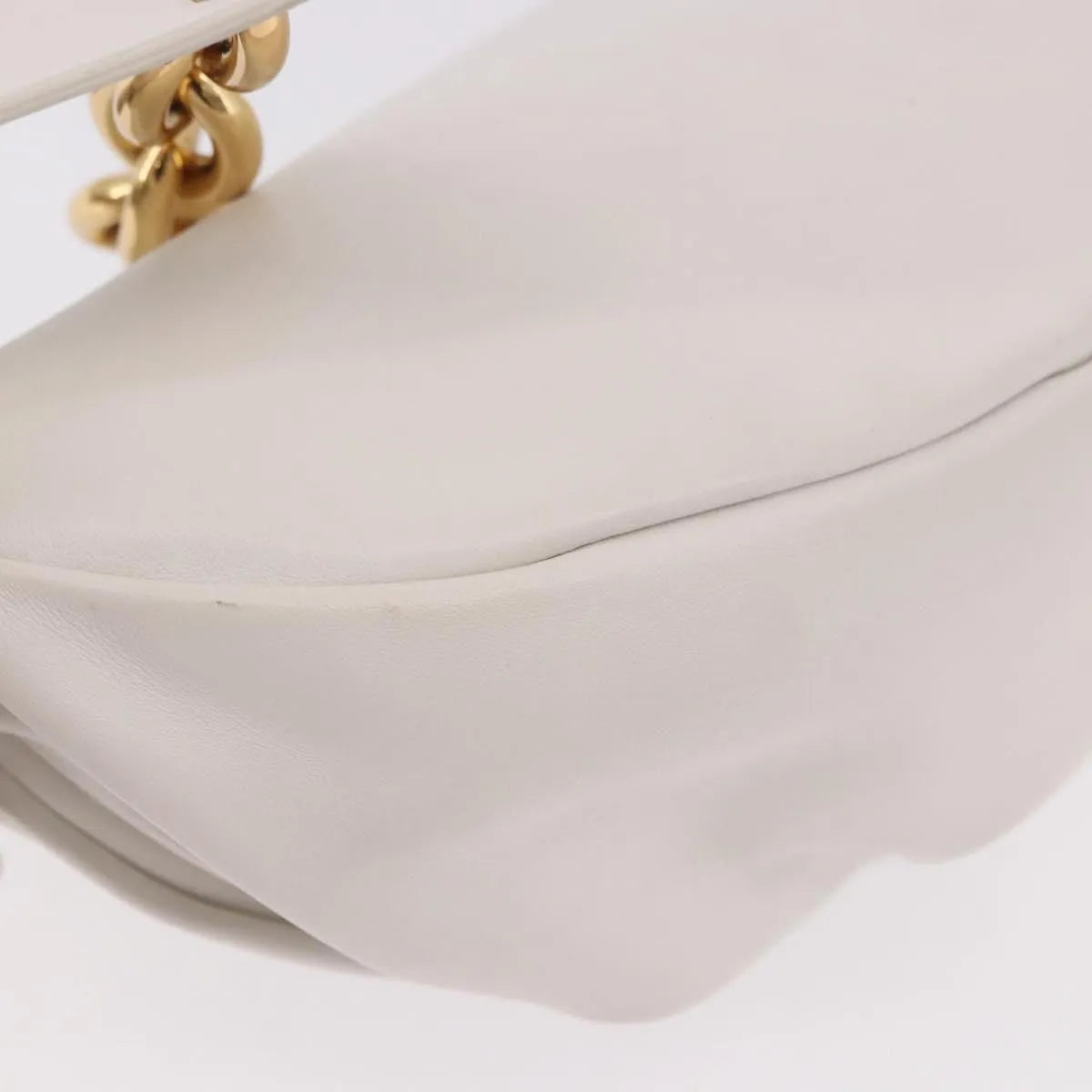 Bottega Veneta The Chain Leather White Leather Shoulder Bag Bag (Pre-Owned)