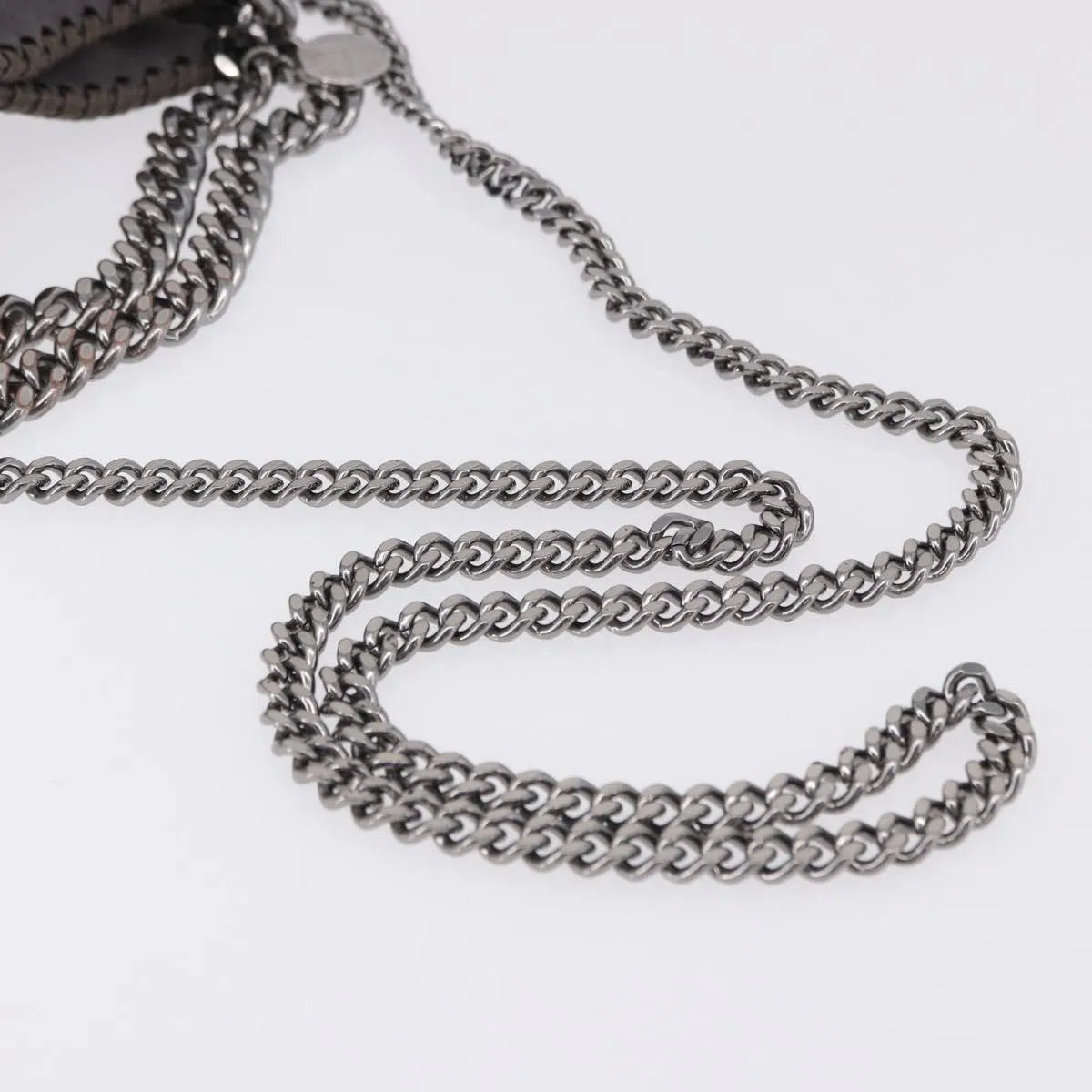 Stella Mccartney Falabella Fold Over Faux Leather Gray Polyester Shoulder Bag Bag (Pre-Owned)