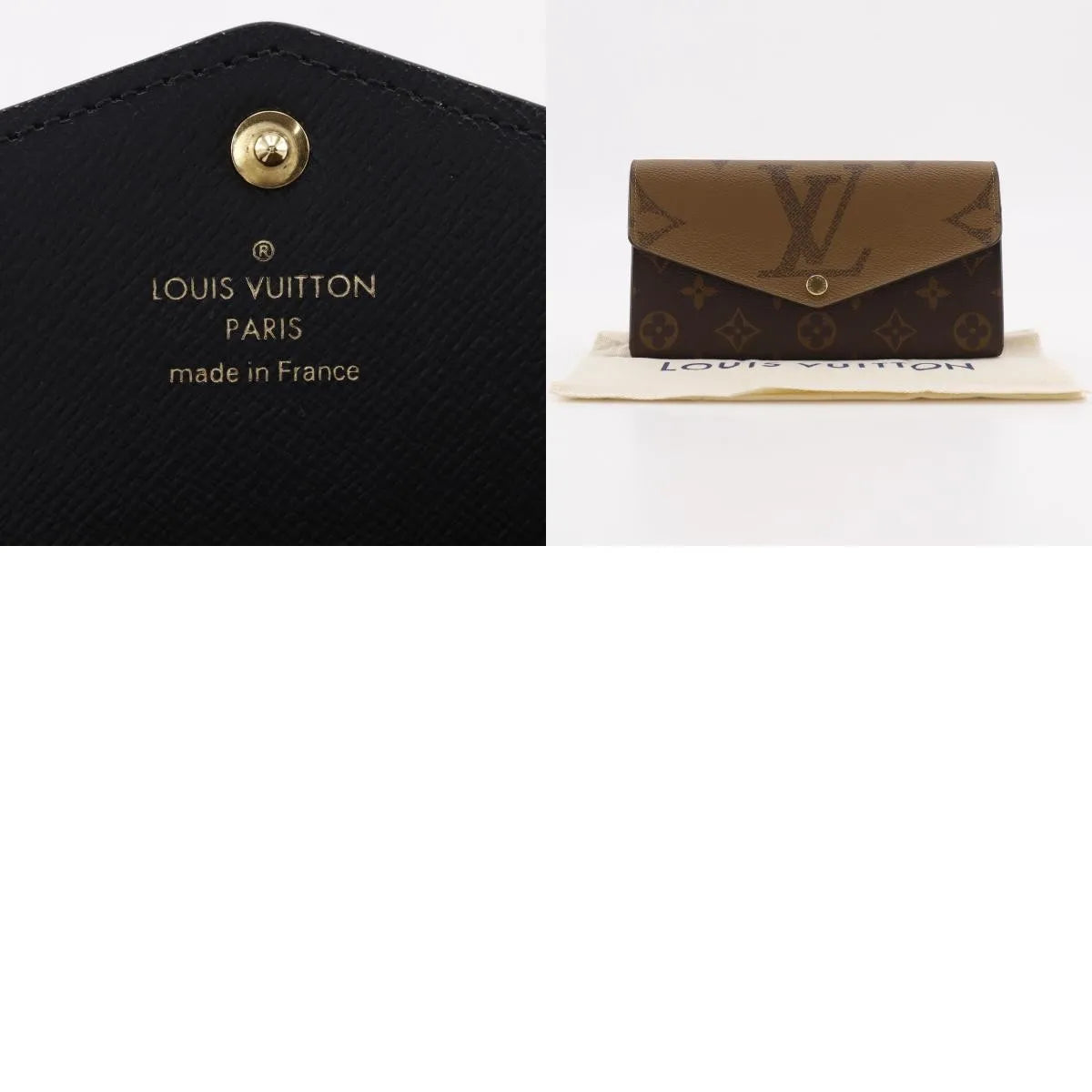 Louis Vuitton Sarah Wallet Nm Reverse Monogram Giant And Monogram Canvas Brown Canvas Wallets Accessory (Pre-Owned)