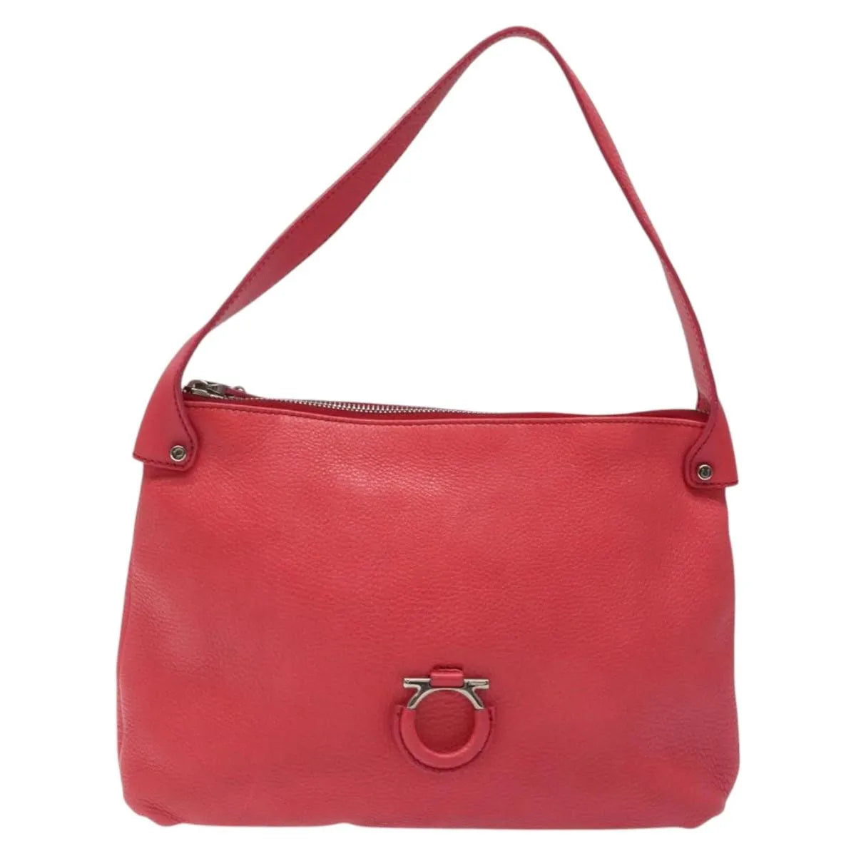Salvatore Ferragamo Gancini Leather Pink Leather Shoulder Bag Bag (Pre-Owned)