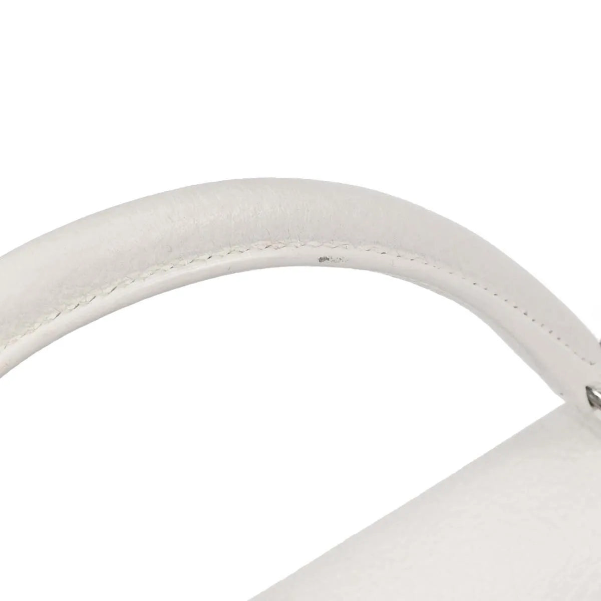 Hermes Kelly Retourne Clémence Taurillon White Leather Handbag (Pre-Owned)