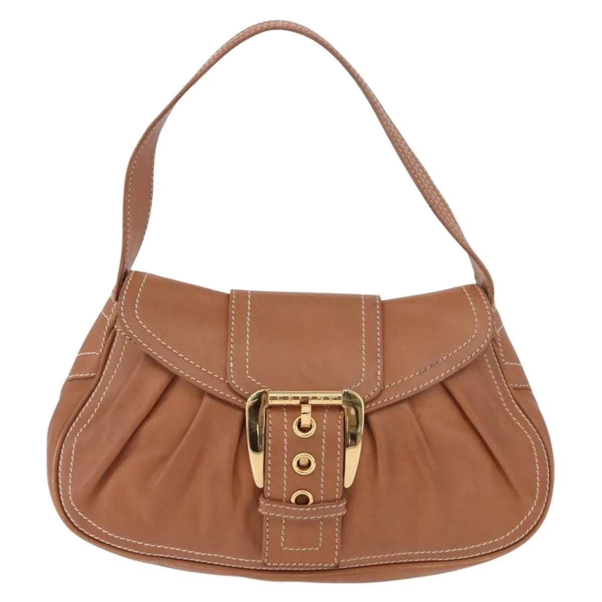 Celine Biker Boogie Satchel Leather Brown Leather Shoulder Bag Bag (Pre-Owned)